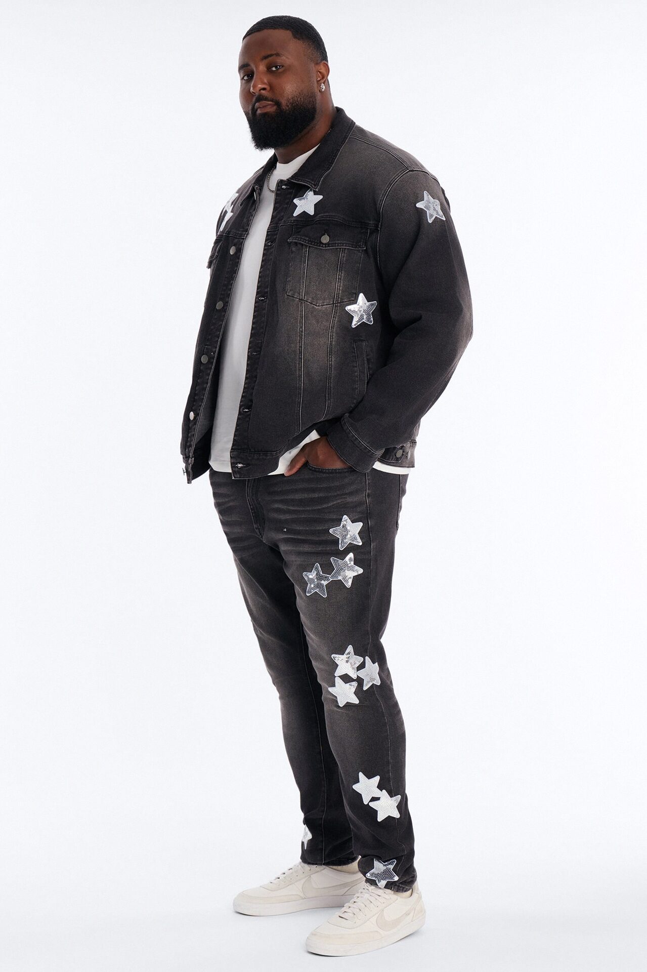 Stacked Skinny Electric Stretch Denim Jeans - Black Wash