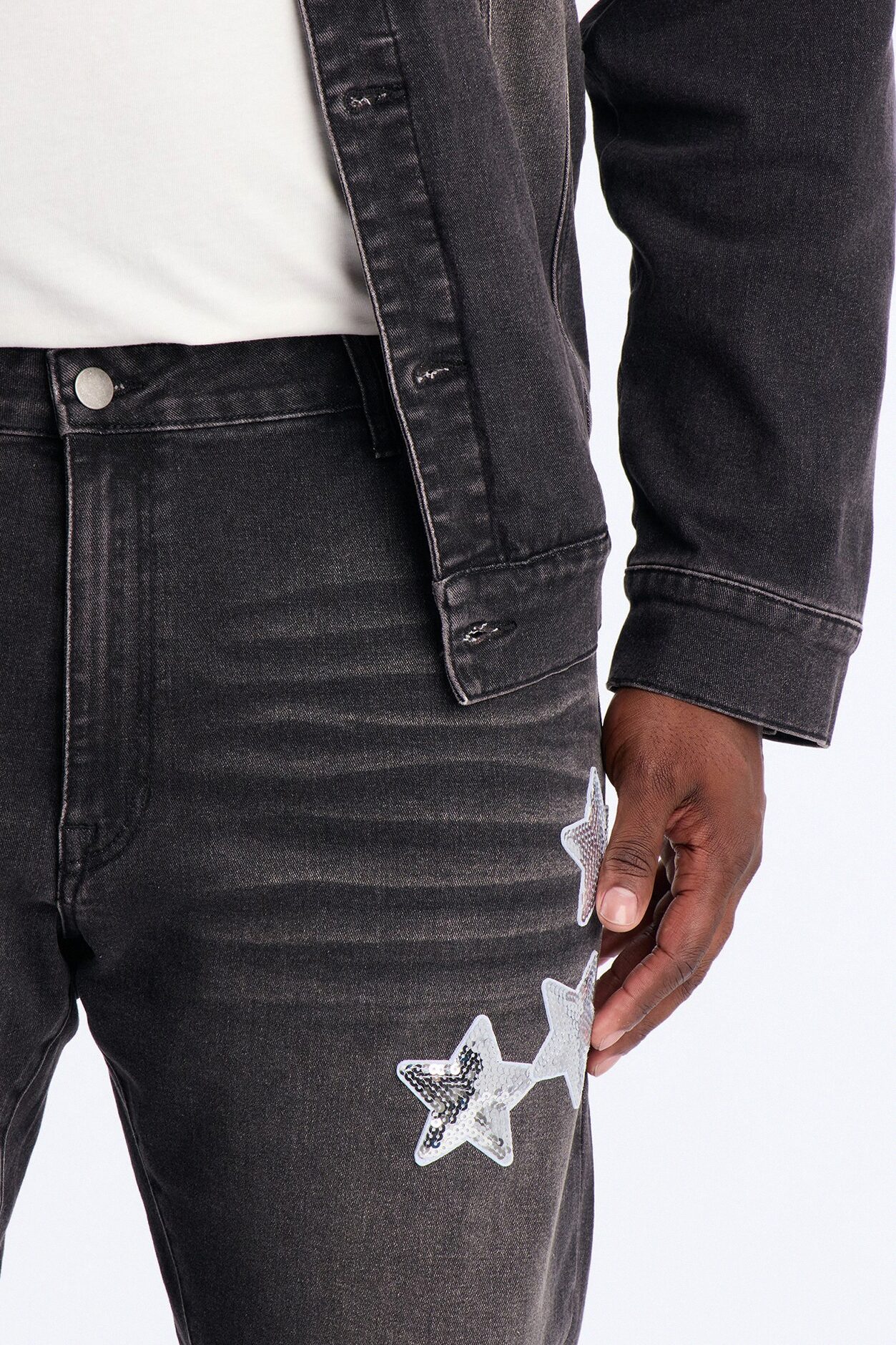 Stacked Skinny Electric Stretch Denim Jeans - Black Wash
