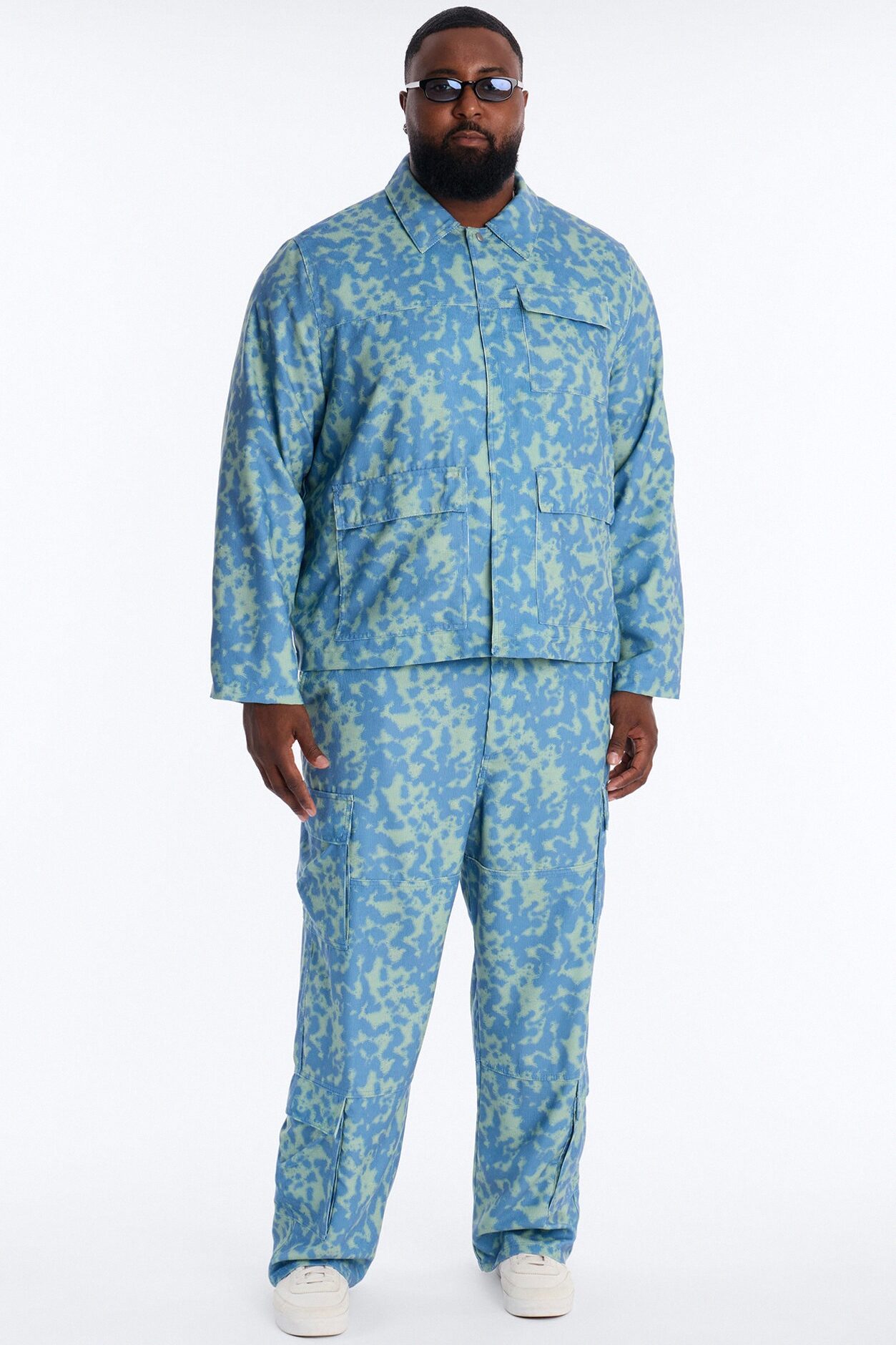 Baggy Terrain Drip Textured Pant - Blue