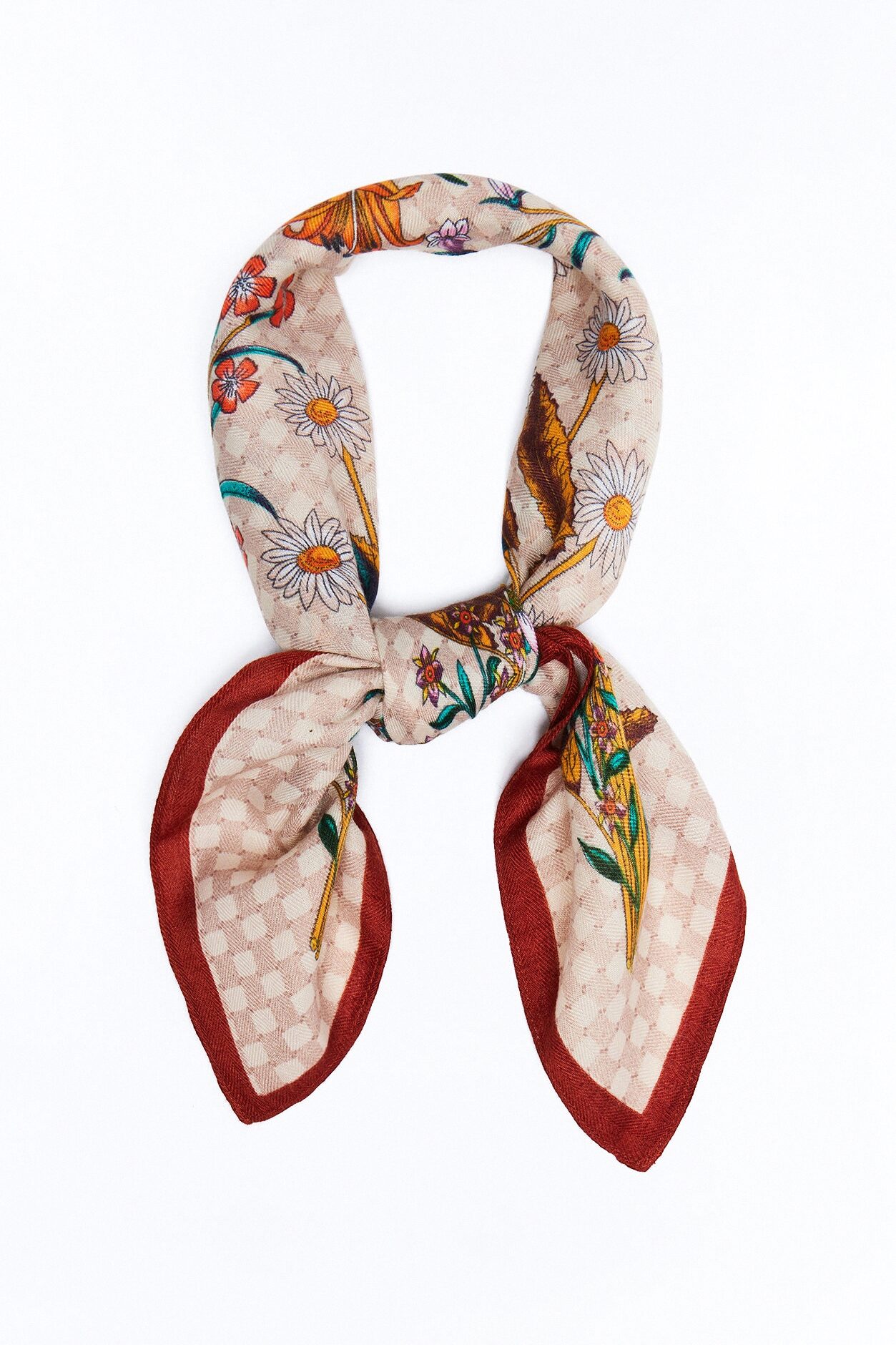 Such A Spring Floral Head Scarf - Rust