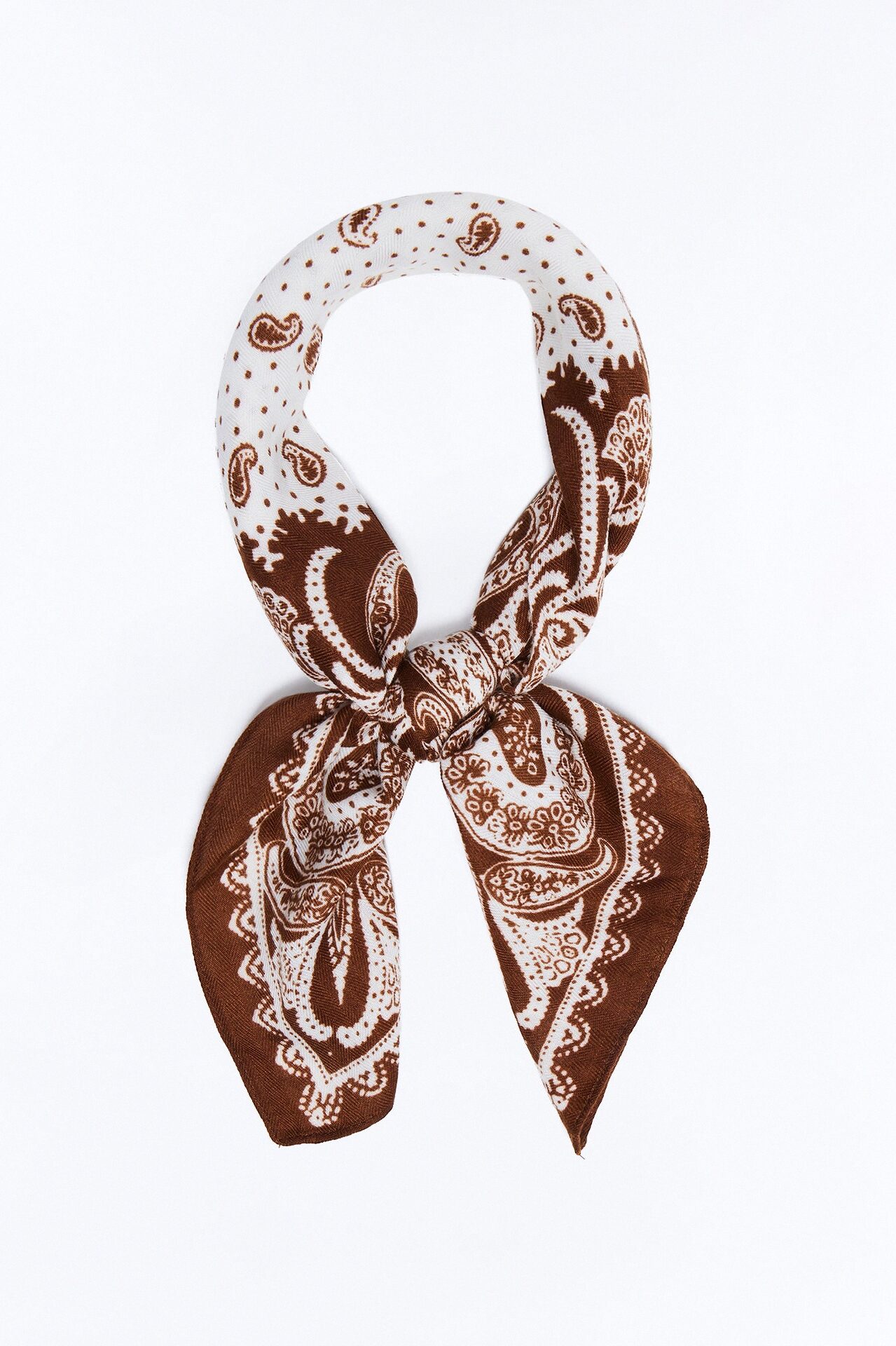 Daniela Paisley Oversized Head Scarf - Brown