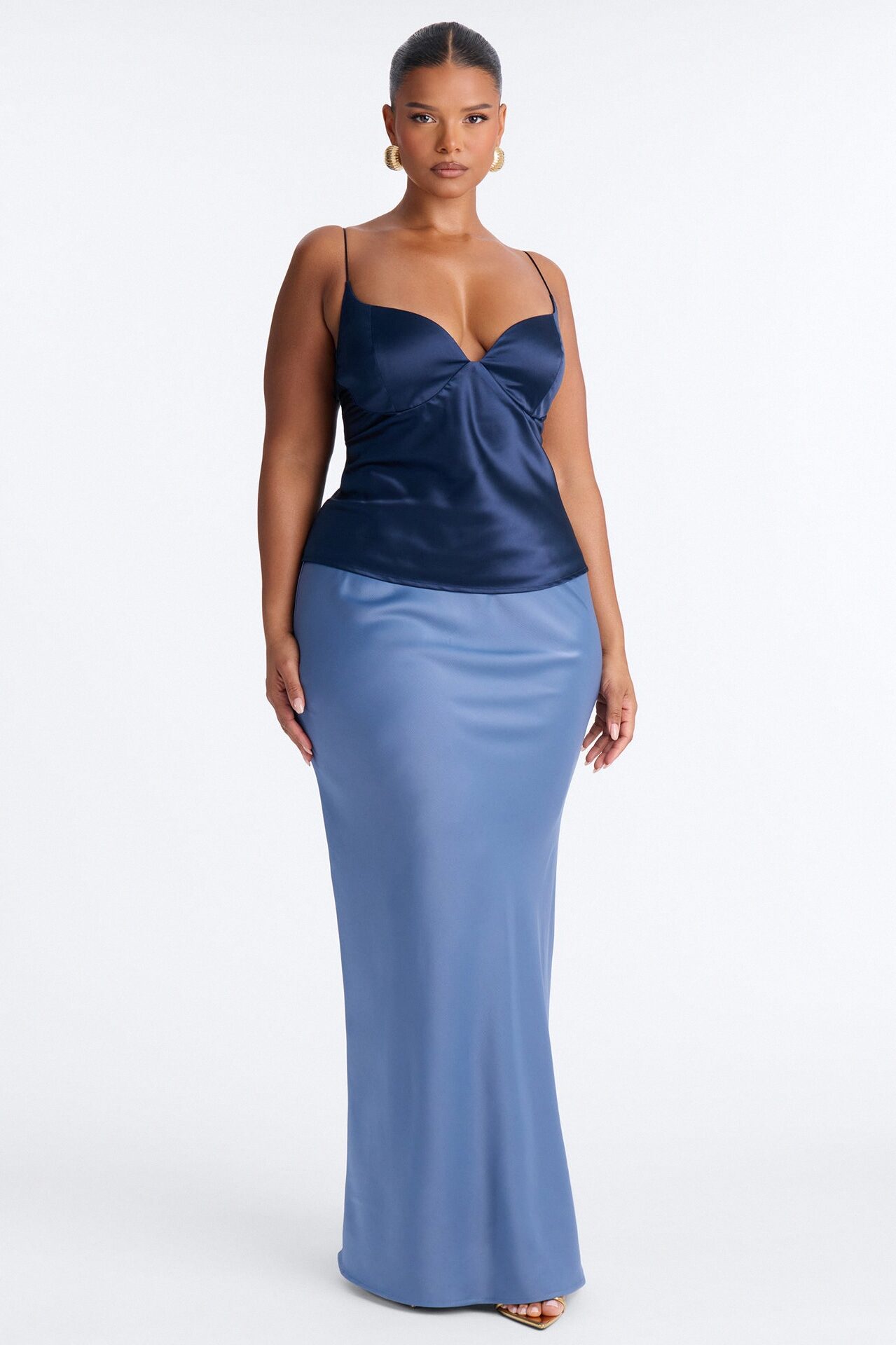 I'm The Masterpiece Satin Top - Navy