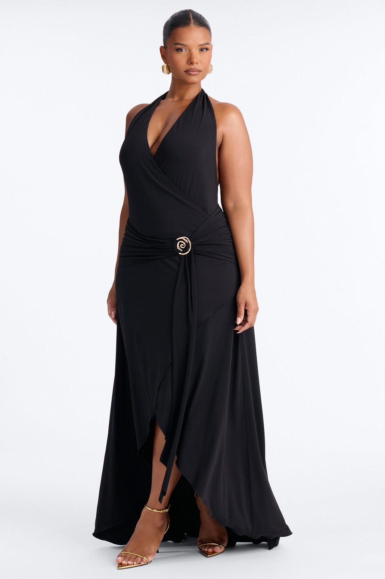 Astrid Asymmetrical Maxi Dress - Black