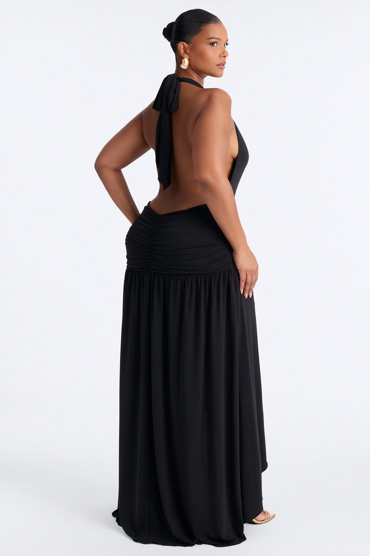 Astrid Asymmetrical Maxi Dress - Black