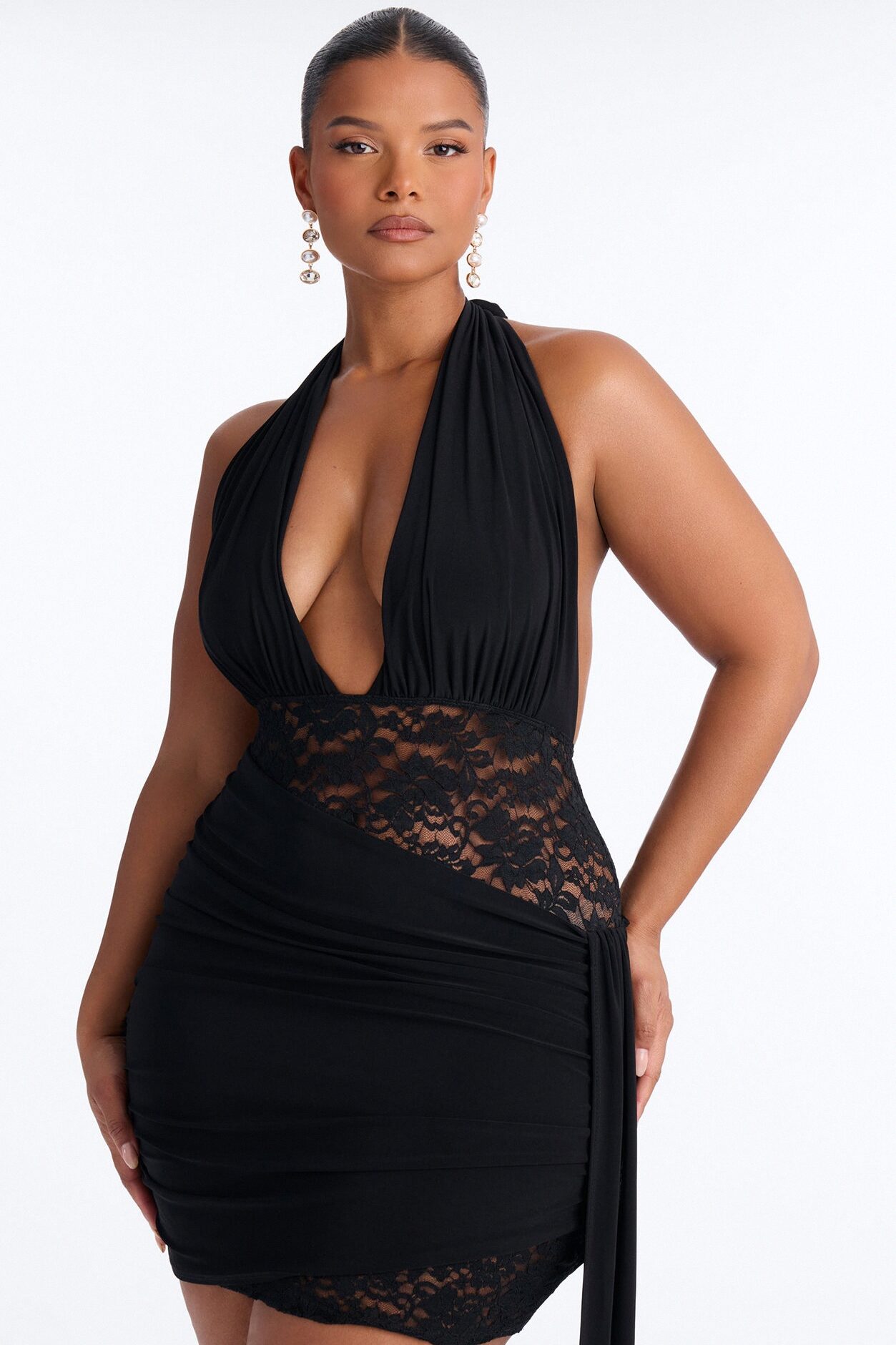 Ensley Halter Mini Dress - Black