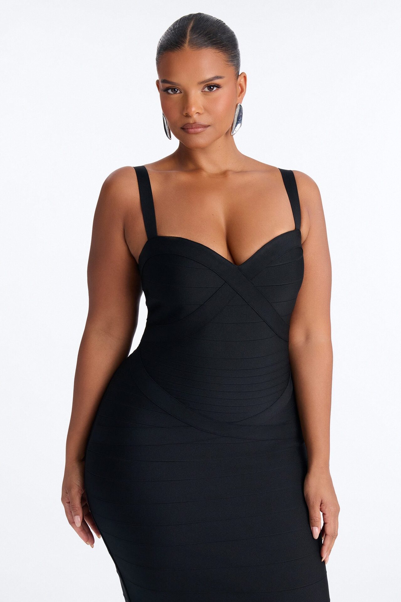 Eden Bandage Midi Dress - Black