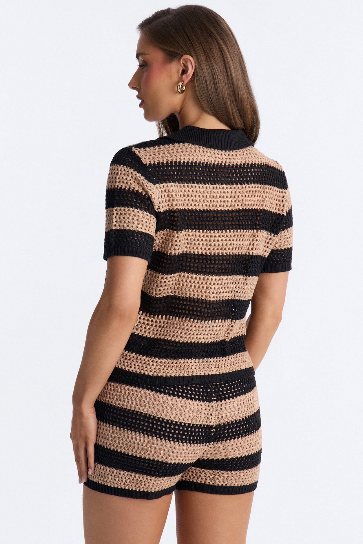 By The Waves Crochet Short Set - Black/combo