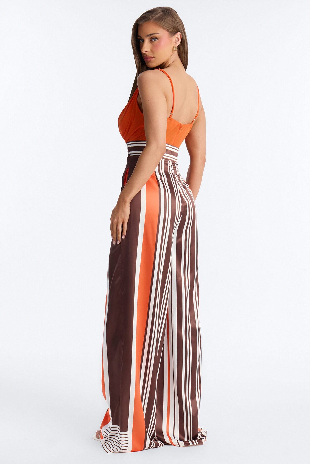 Kelsa Wide Leg Jumpsuit - Orange