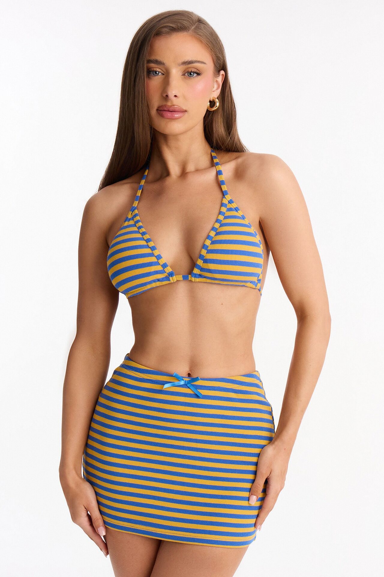Ronnie Striped 3 Piece Skirt Set - Blue/combo