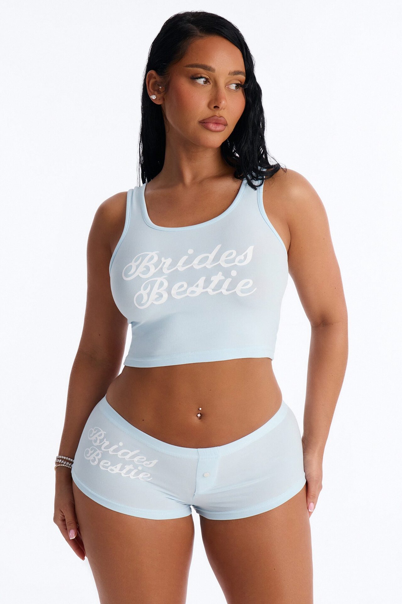 Brides Besties PJ Tank & Short Set - Light Blue