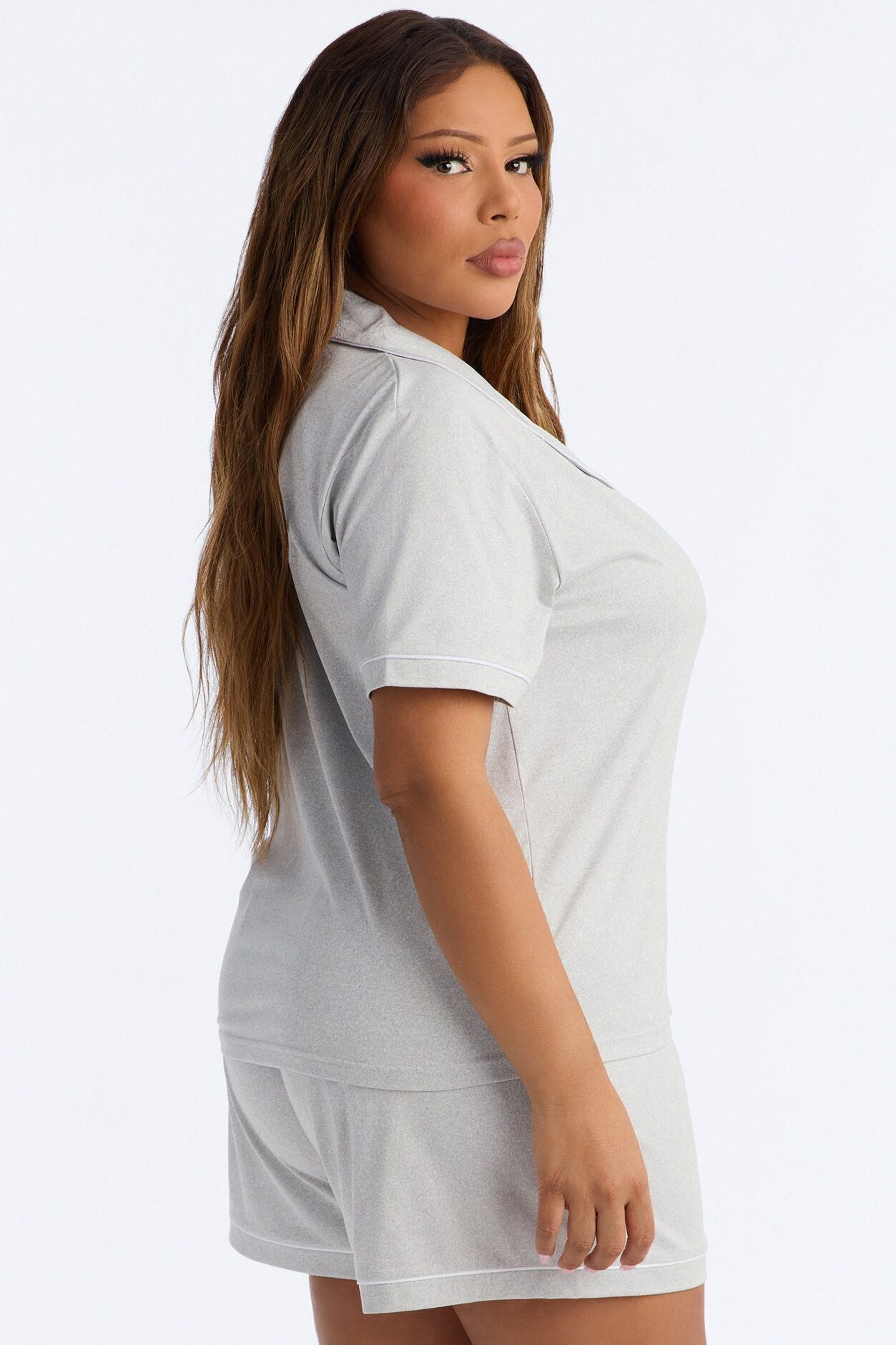 Ready For Bed PJ Short Set - Heather Grey