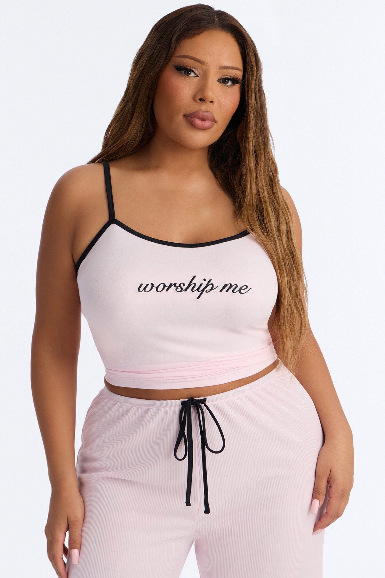 Worthy Of Worship PJ Pant Set - Pink/combo