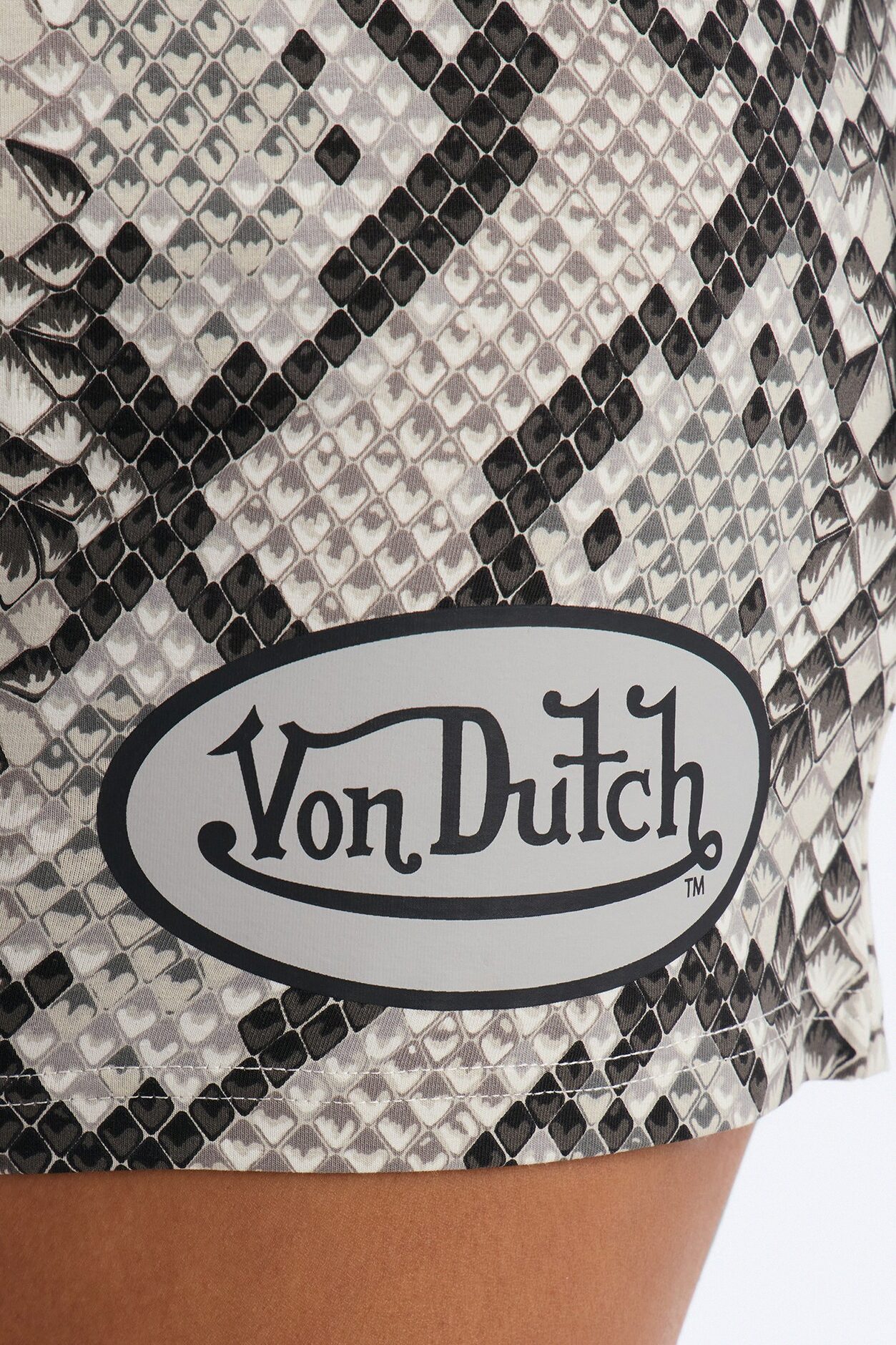 Von Dutch Rocker Snake Print Hot Short - Black/combo