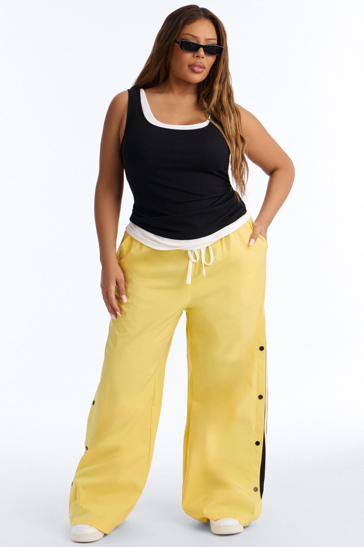 Jennie Snap Button Track Pant - Yellow