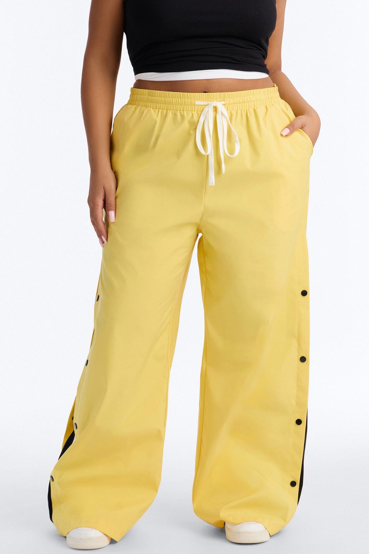 Jennie Snap Button Track Pant - Yellow
