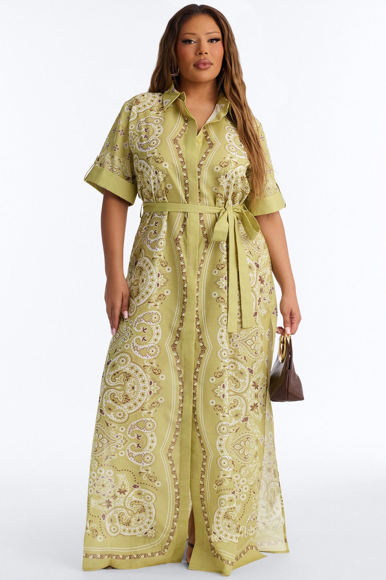 Coastal Mindset Paisley Maxi Dress - Green/combo