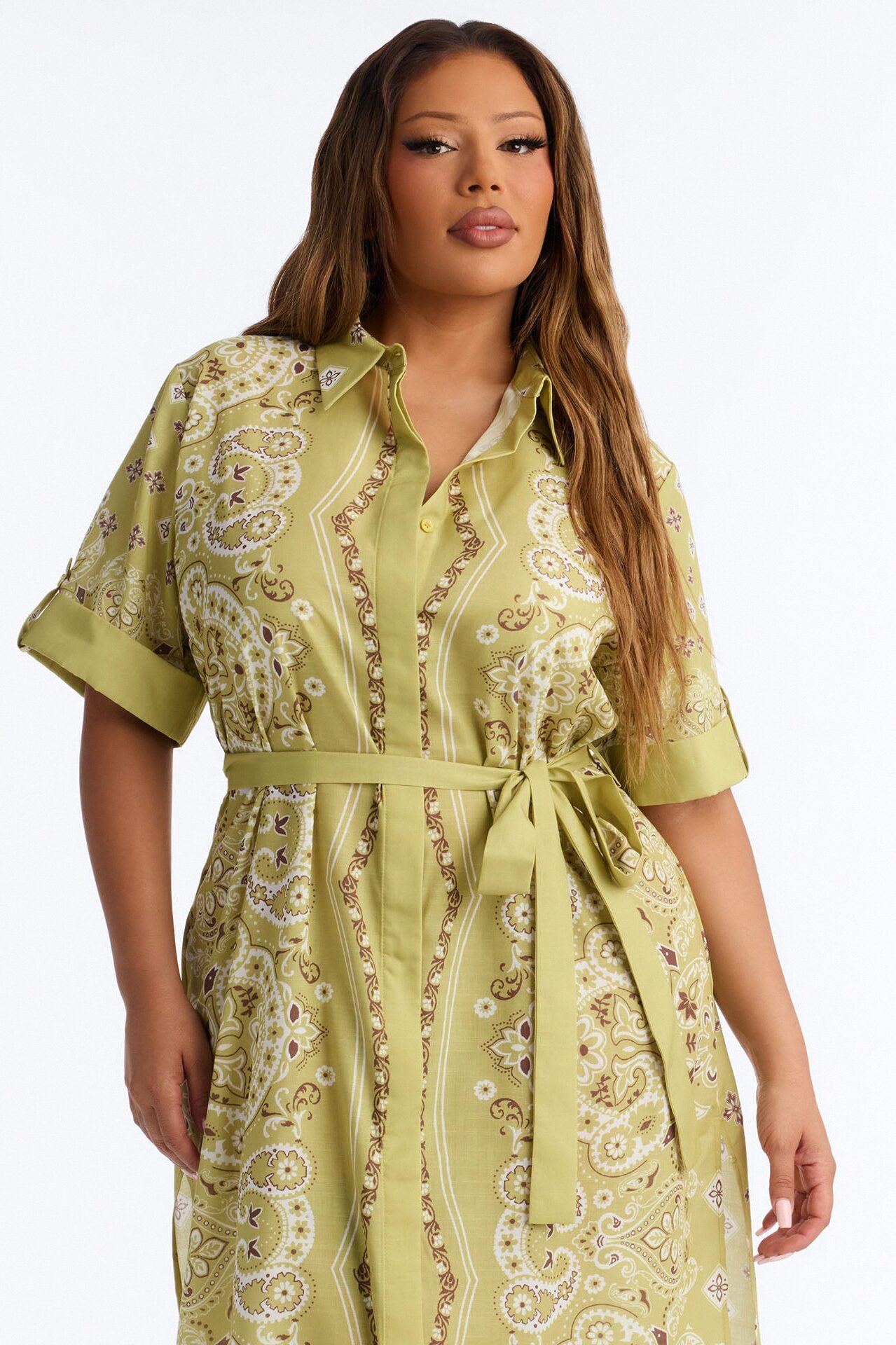 Coastal Mindset Paisley Maxi Dress - Green/combo
