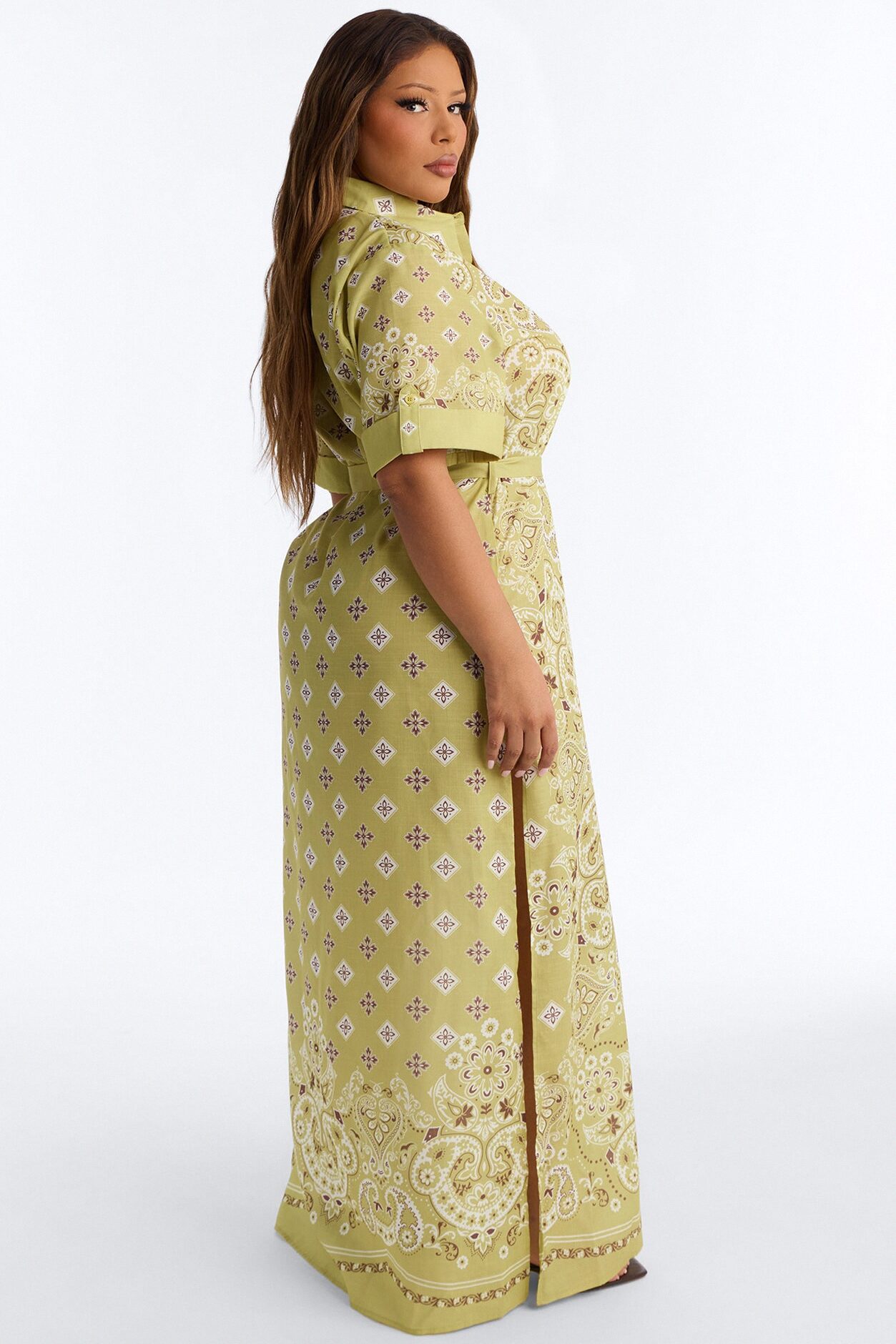 Coastal Mindset Paisley Maxi Dress - Green/combo