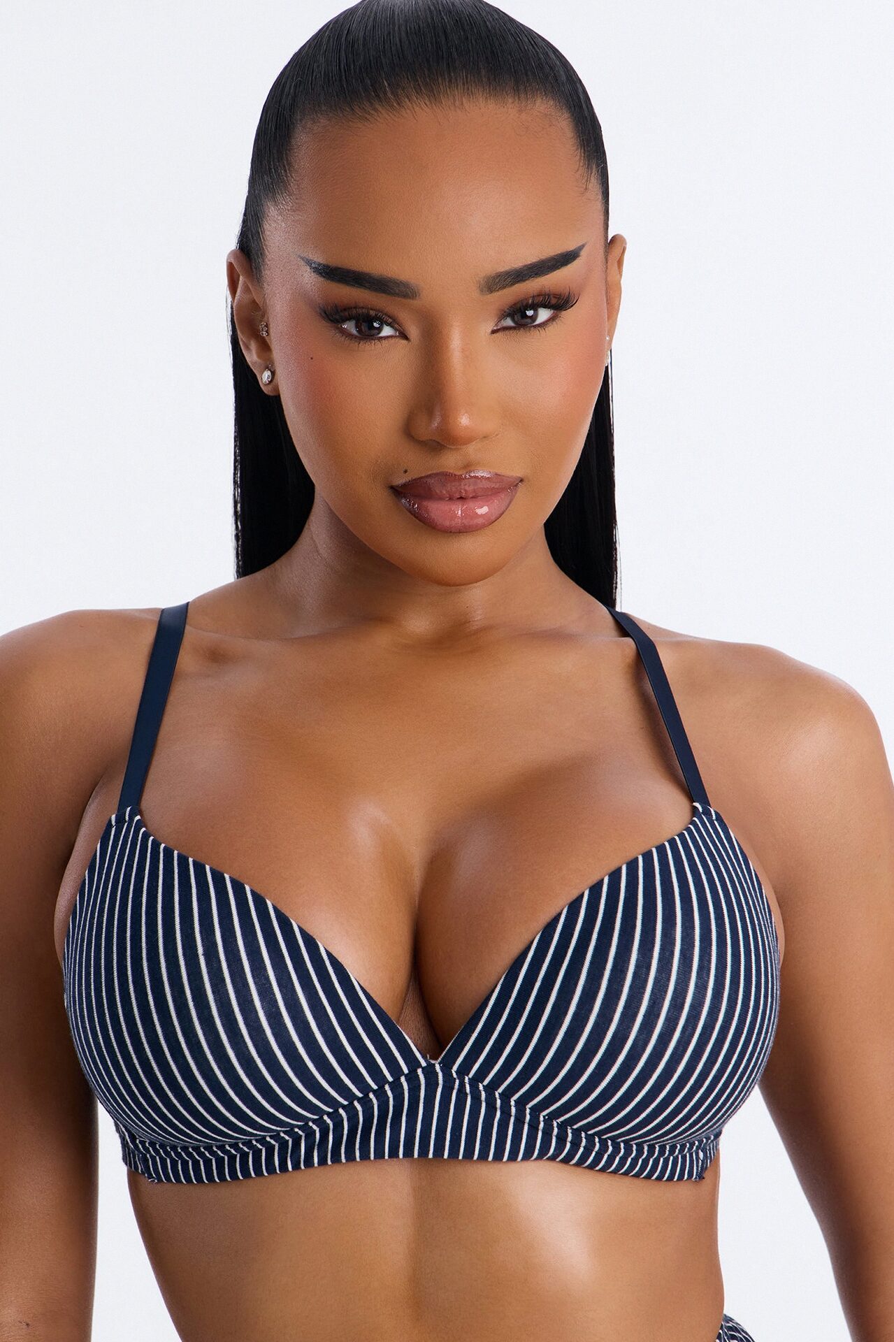 Cotton Stretch Comfort Wirefree Bra - Blue