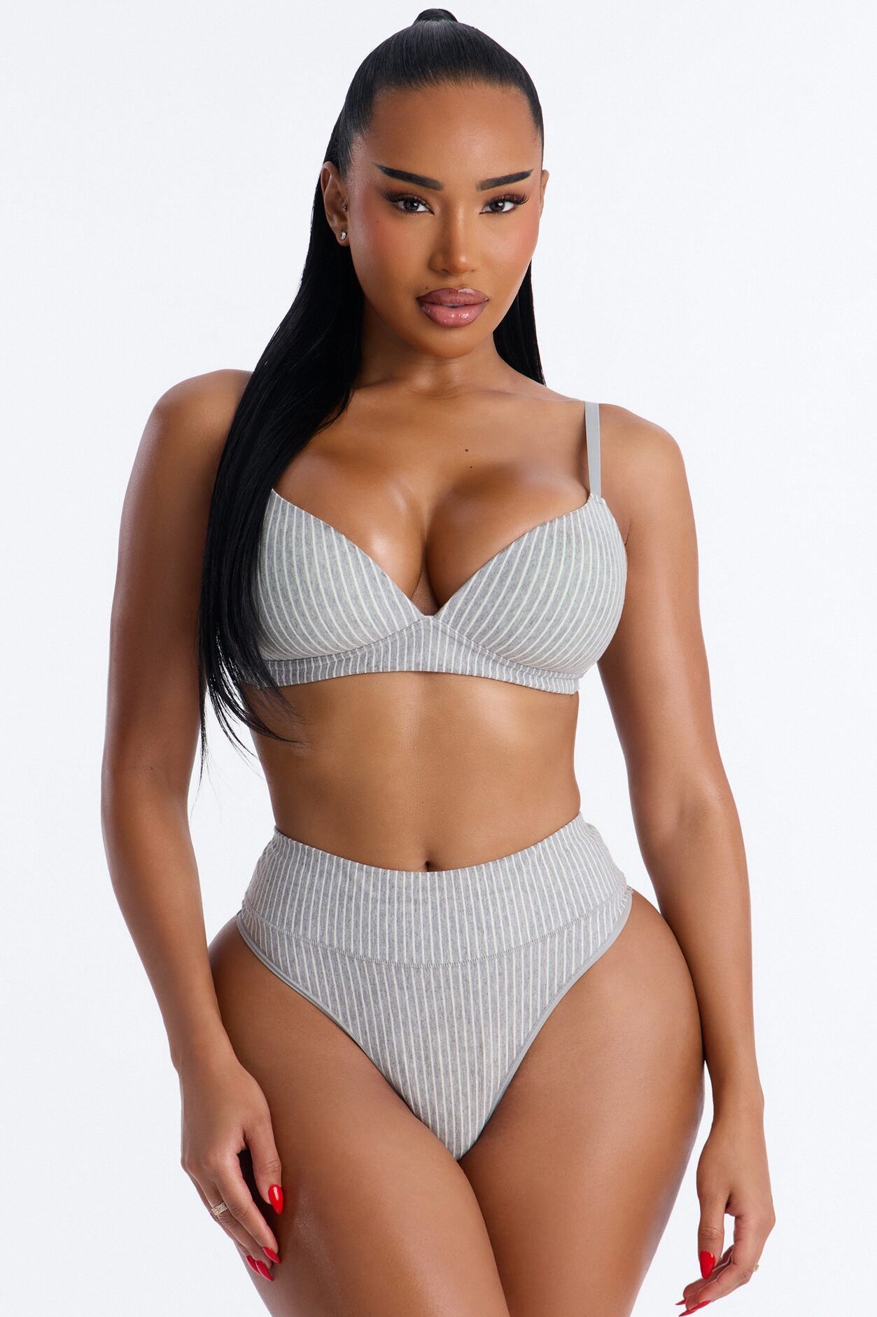 Cotton Stretch Comfort Wirefree Bra - Grey