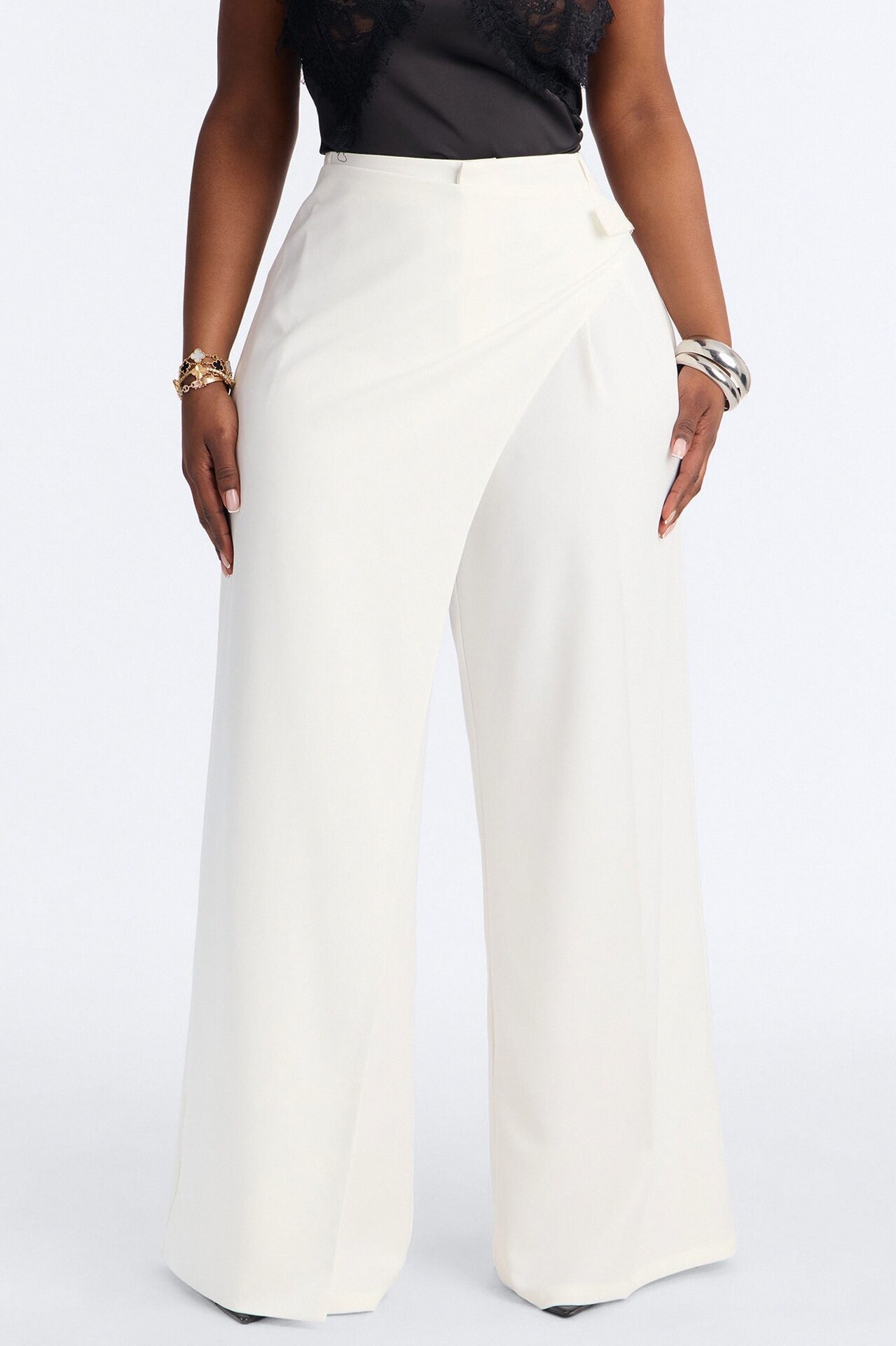 Tailored Touch Wrap Front Trouser 33″ - Ivory