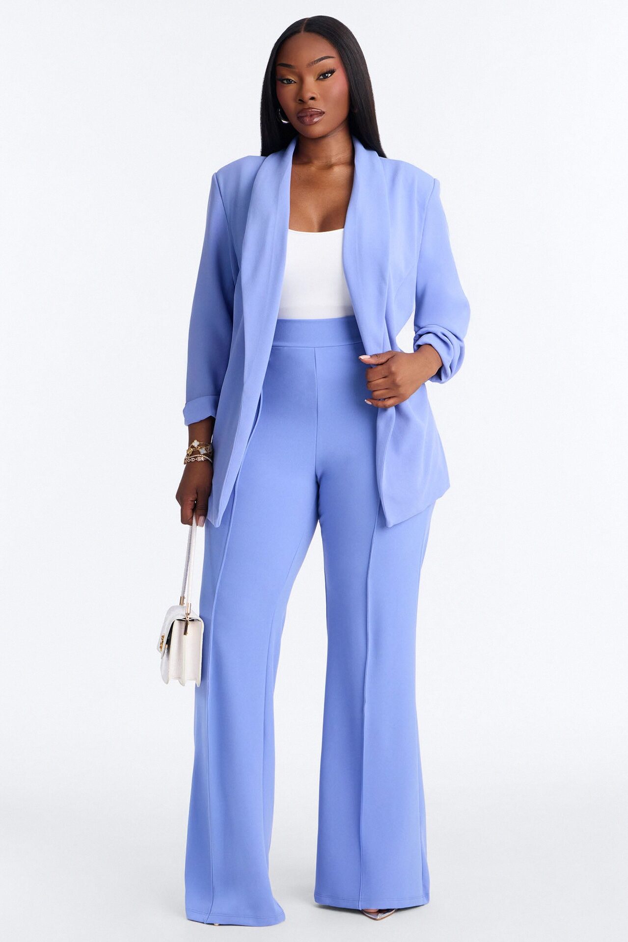 Victoria High Waisted Dress Pants - Periwinkle