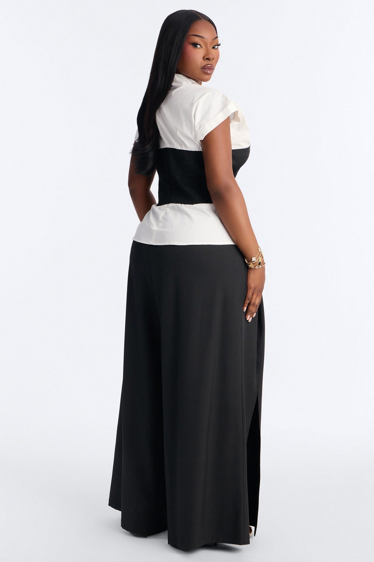Elsa Wide Leg Pant Set - Black
