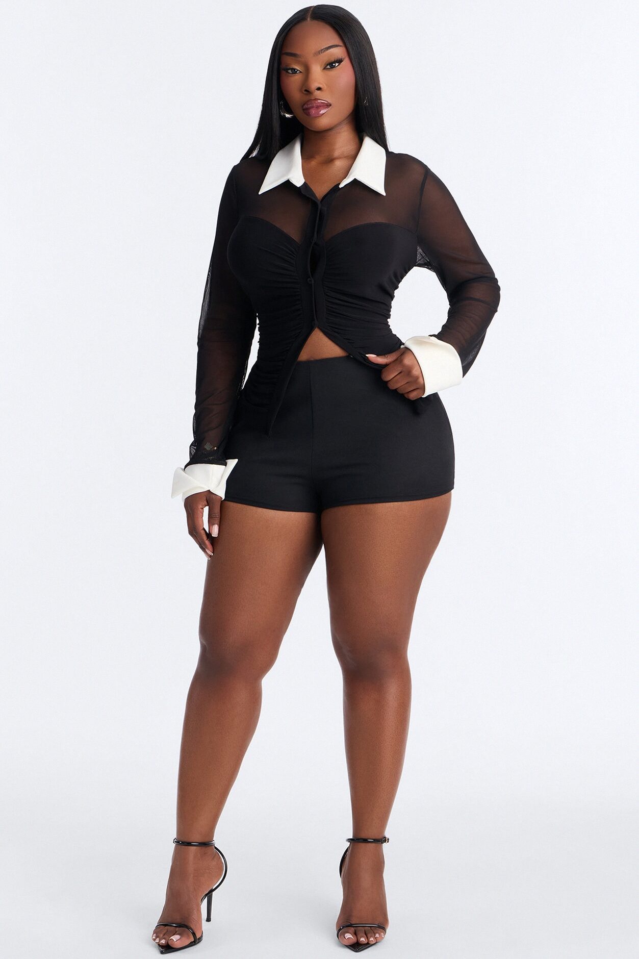 Lexi Linen Low Rise Micro Mini Short - Black