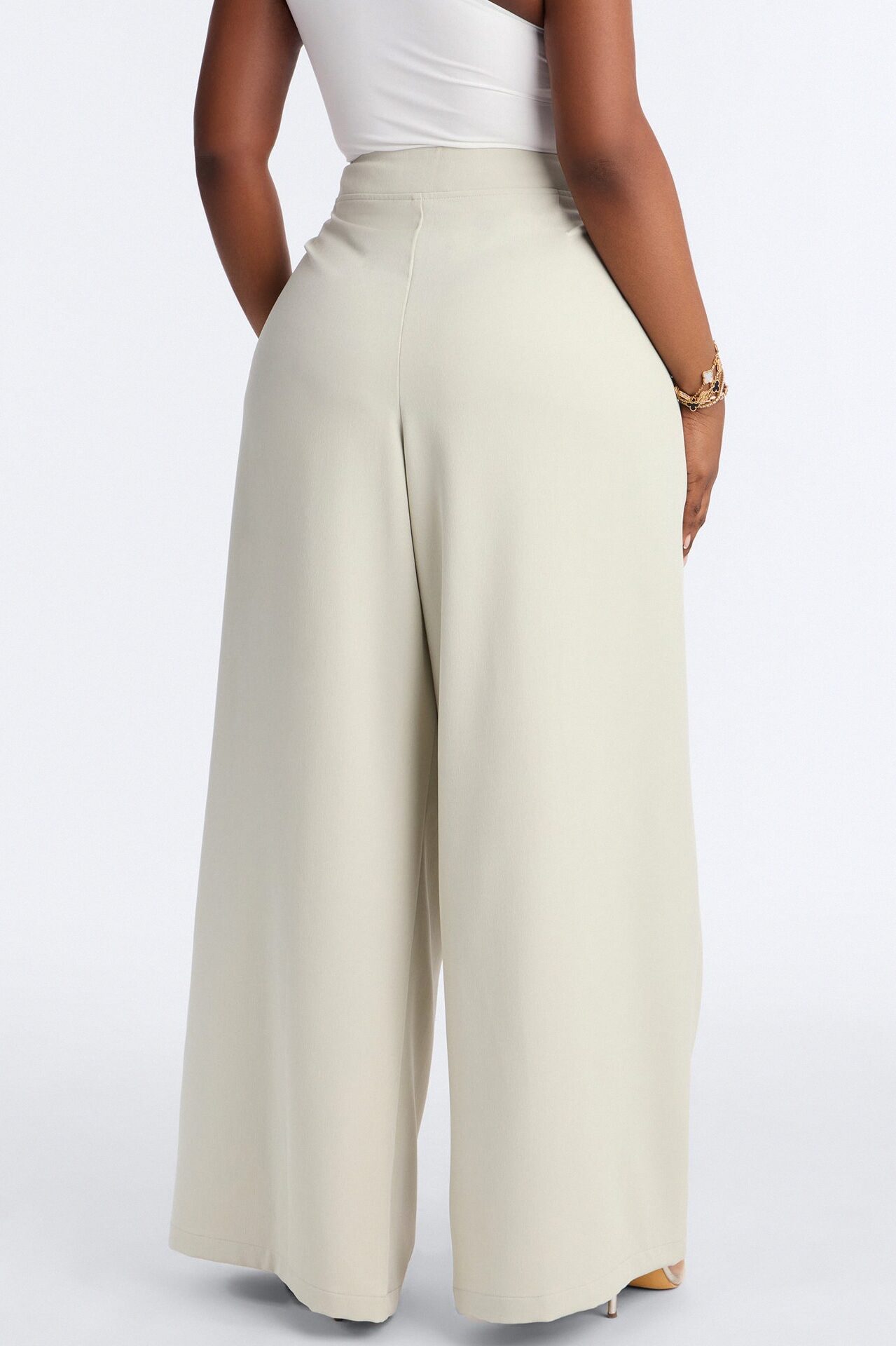 Adele Pleated Wide Leg Trouser Pant 33″ - Mint