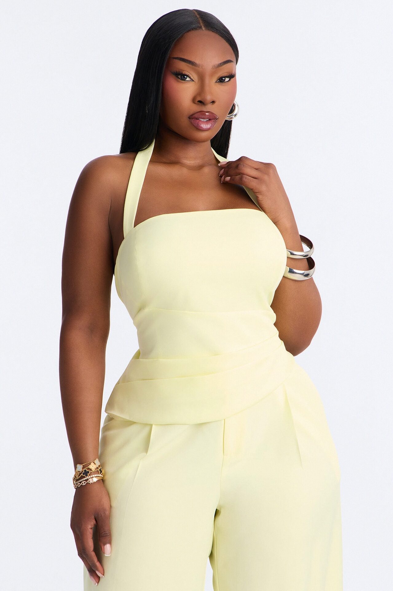 Keila Halter Pant Set - Butter Yellow