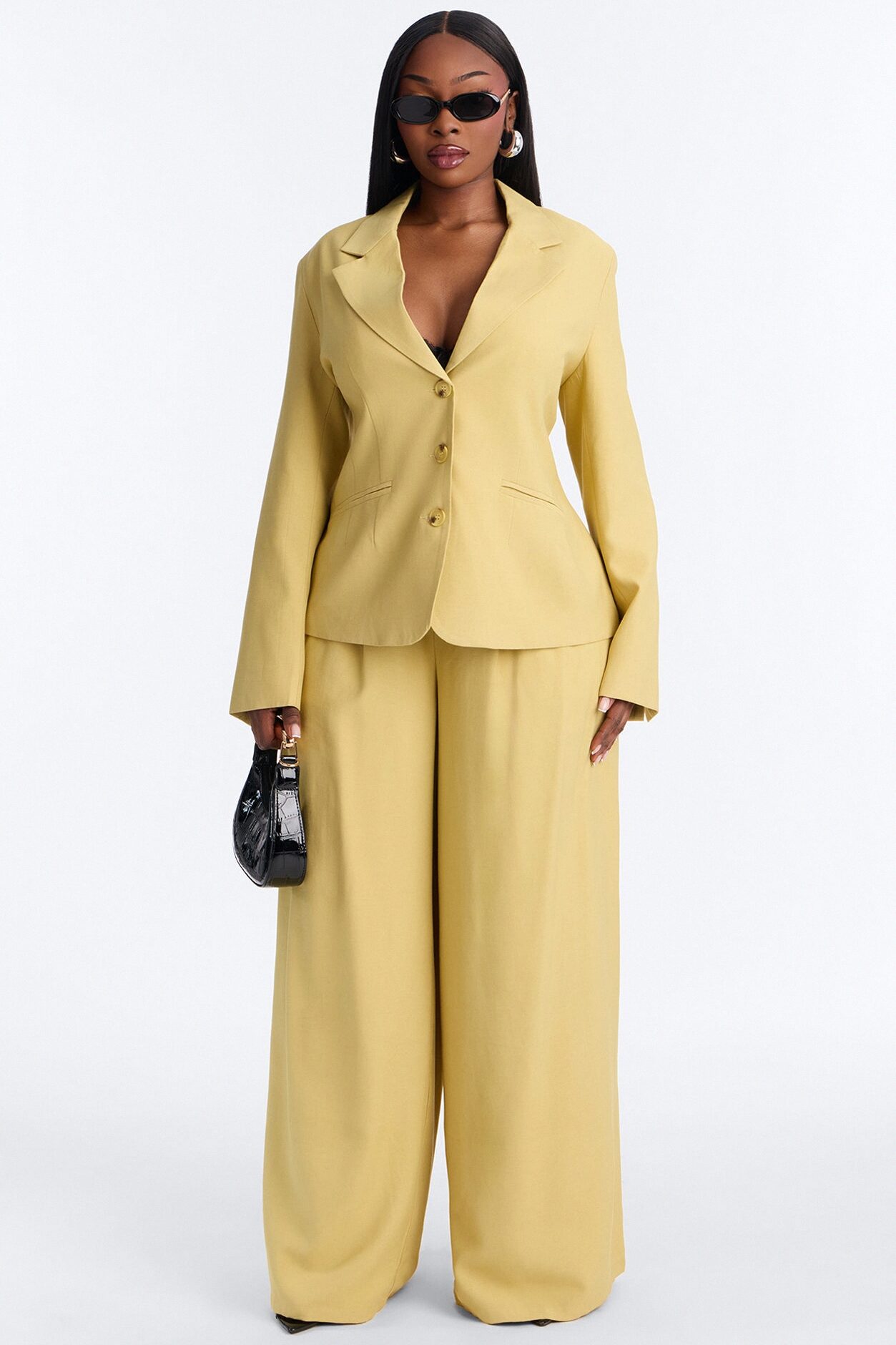 Elyse Linen Fitted Blazer - Honey