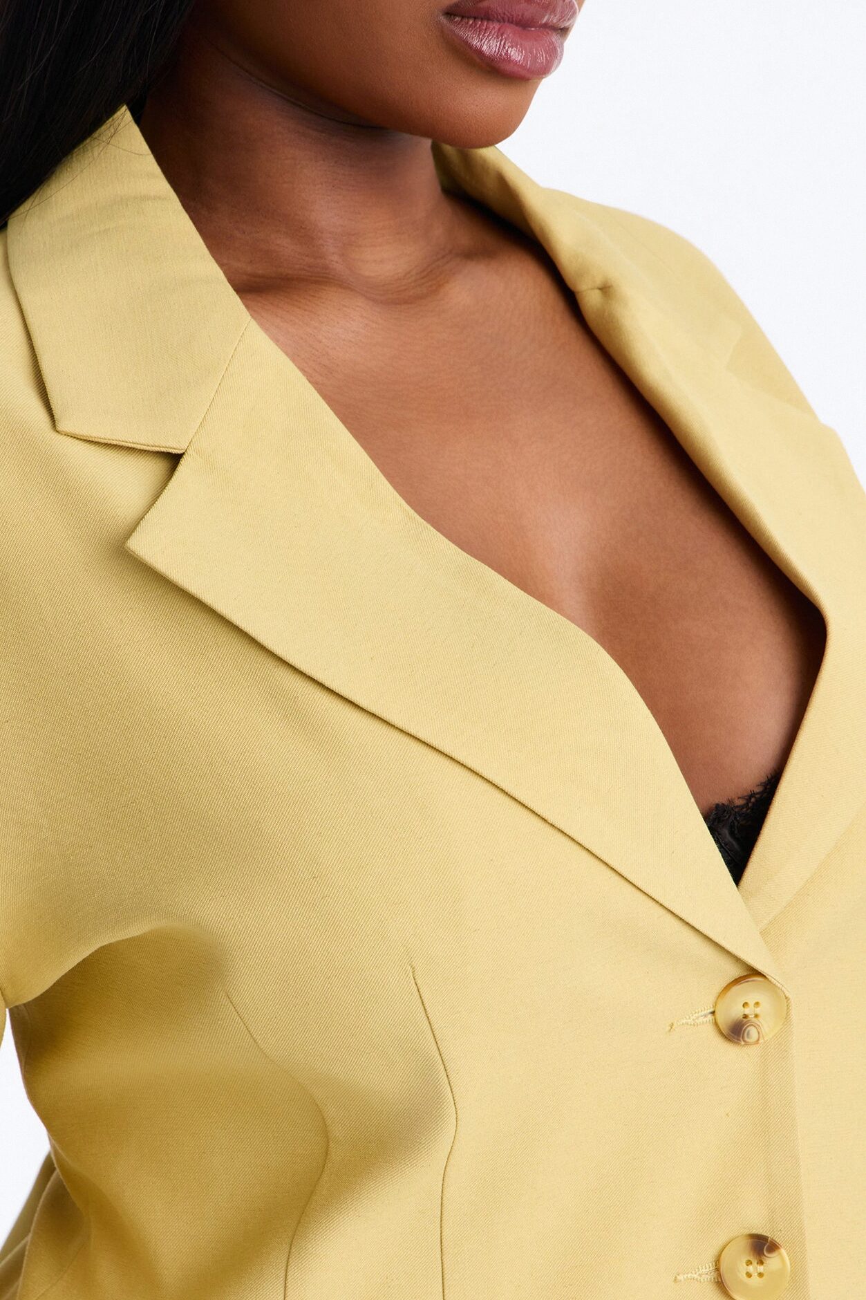 Elyse Linen Fitted Blazer - Honey