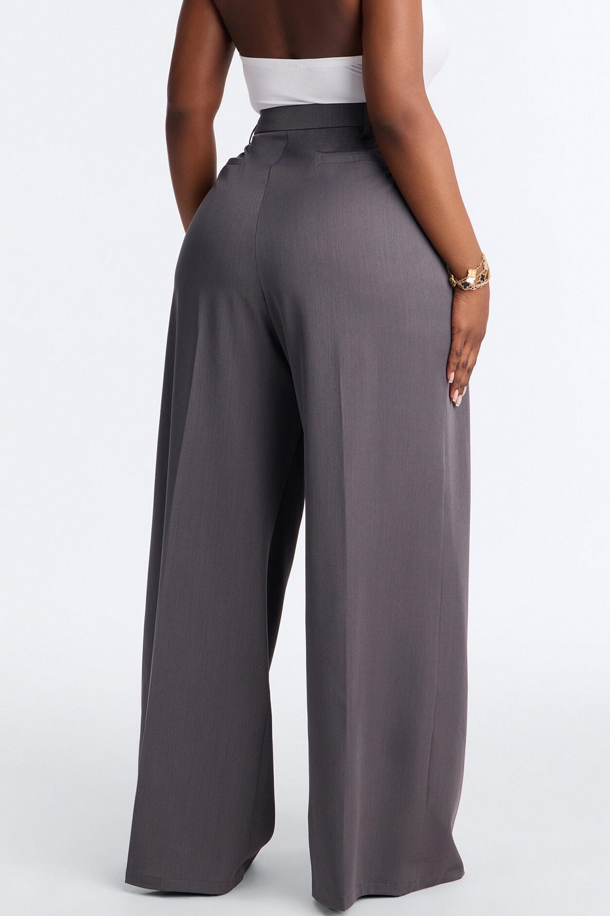 Tall Tailored Touch Wrap Front Trouser - Charcoal