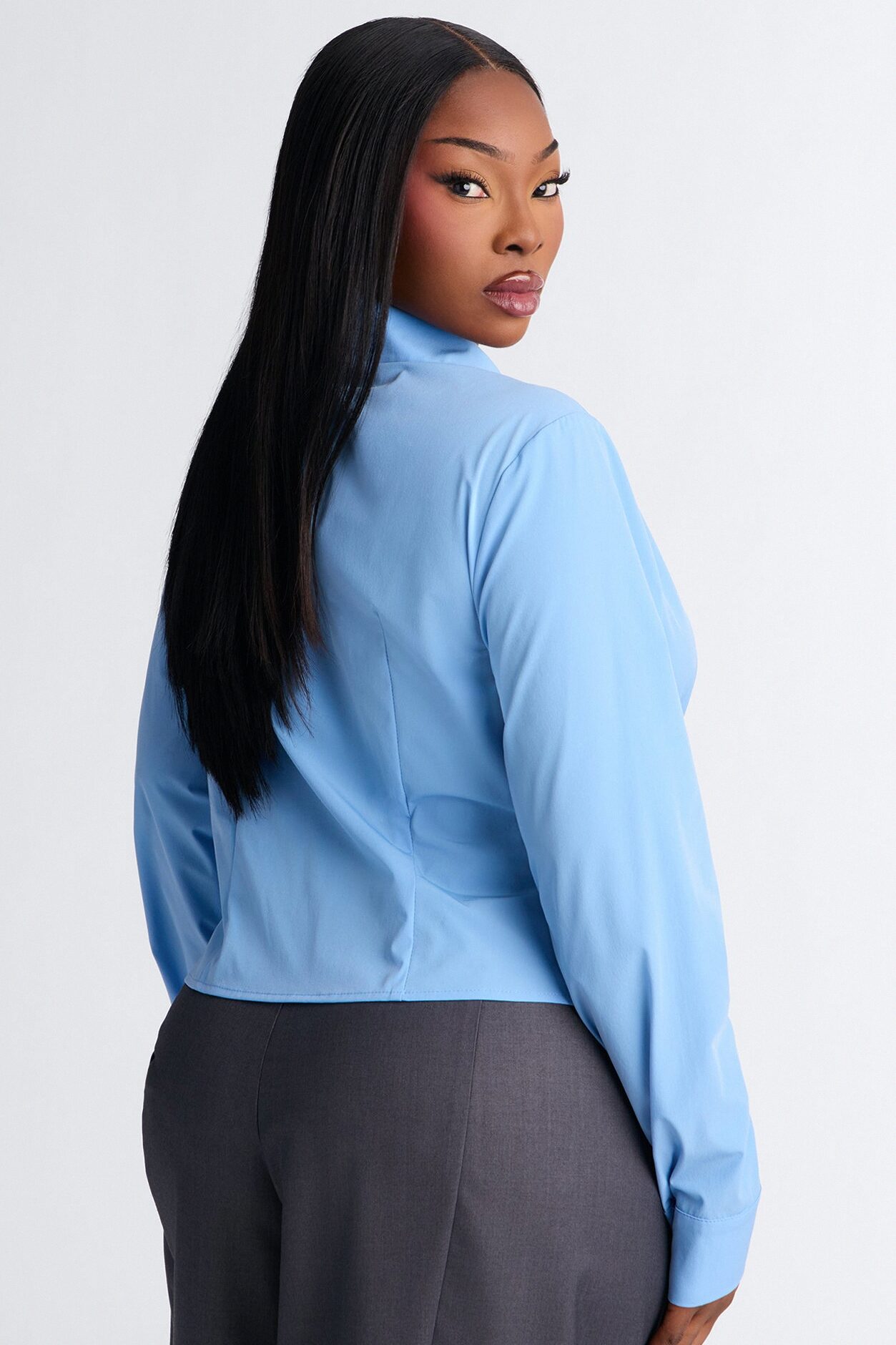 Laurel Zip Front Top - Periwinkle