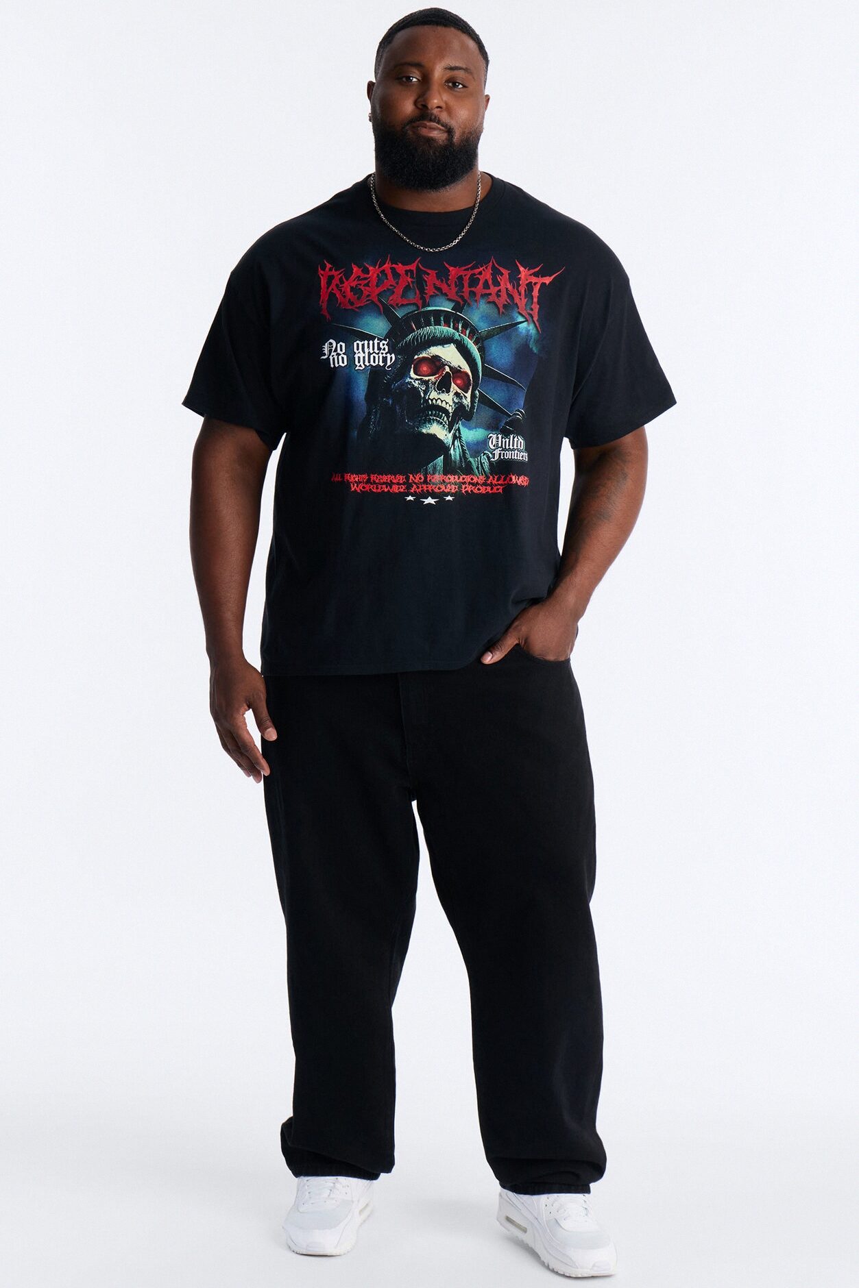 Repentant Skull Graphic Short Sleeve Tee - Black