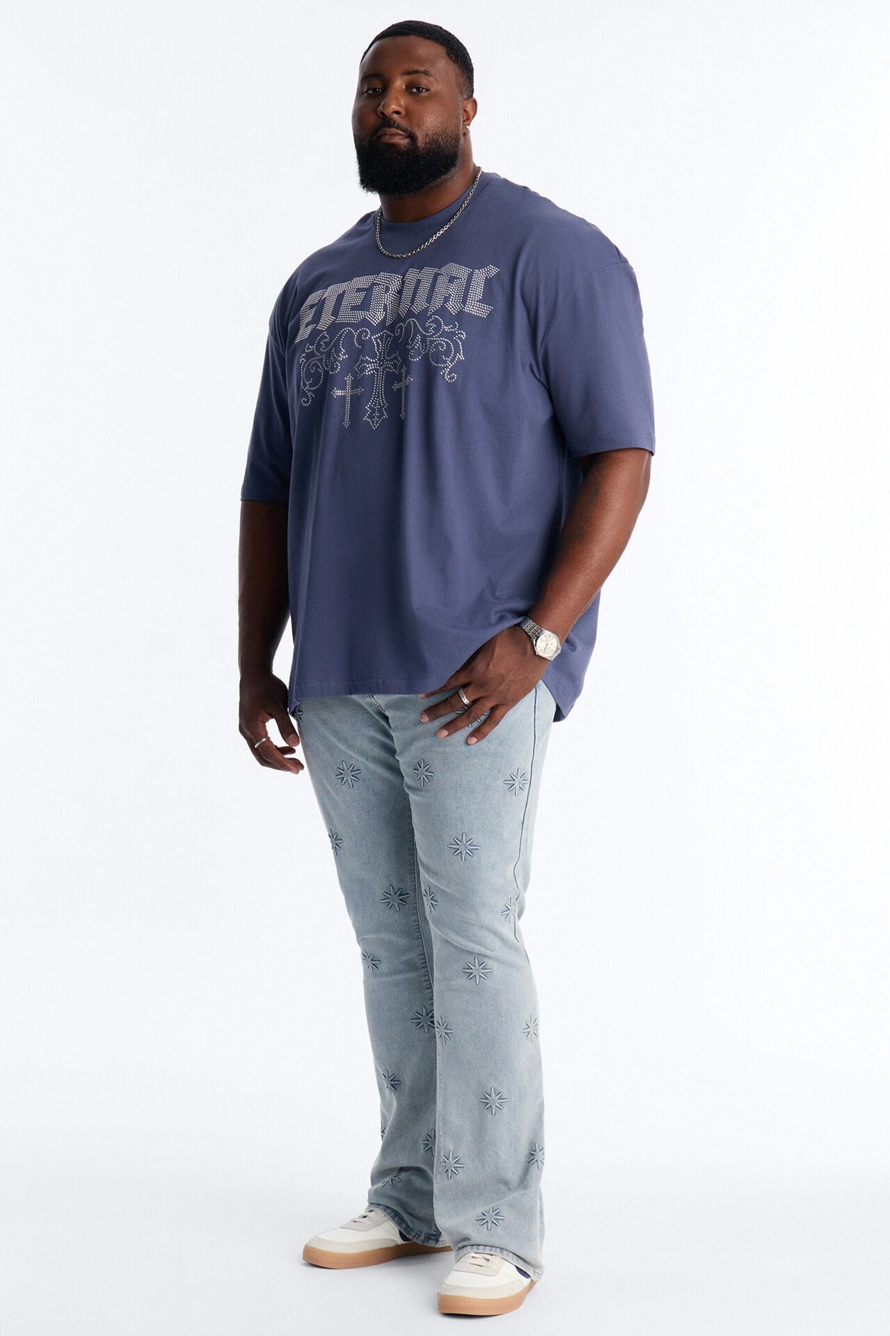 Eternal Salvation Boxy Short Sleeve Tee - Navy