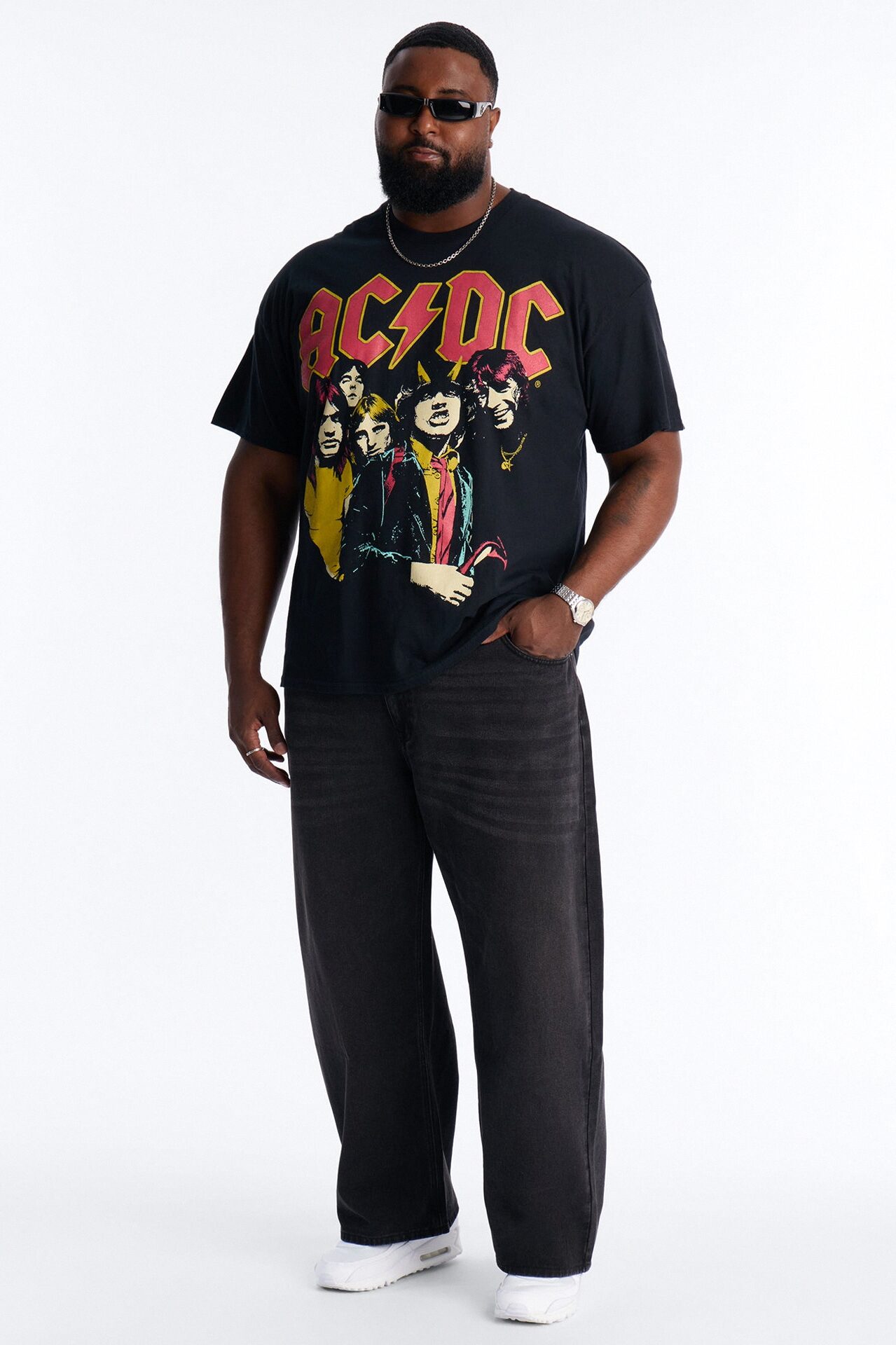 ACDC Highway To Hell All Over Print Short Sleeve Tee - Black
