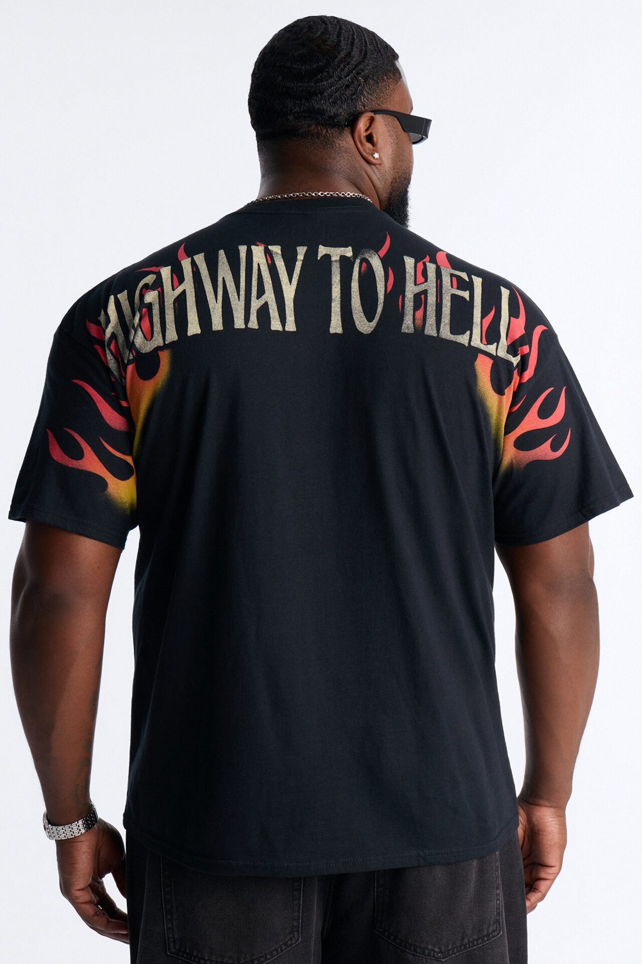 ACDC Highway To Hell All Over Print Short Sleeve Tee - Black