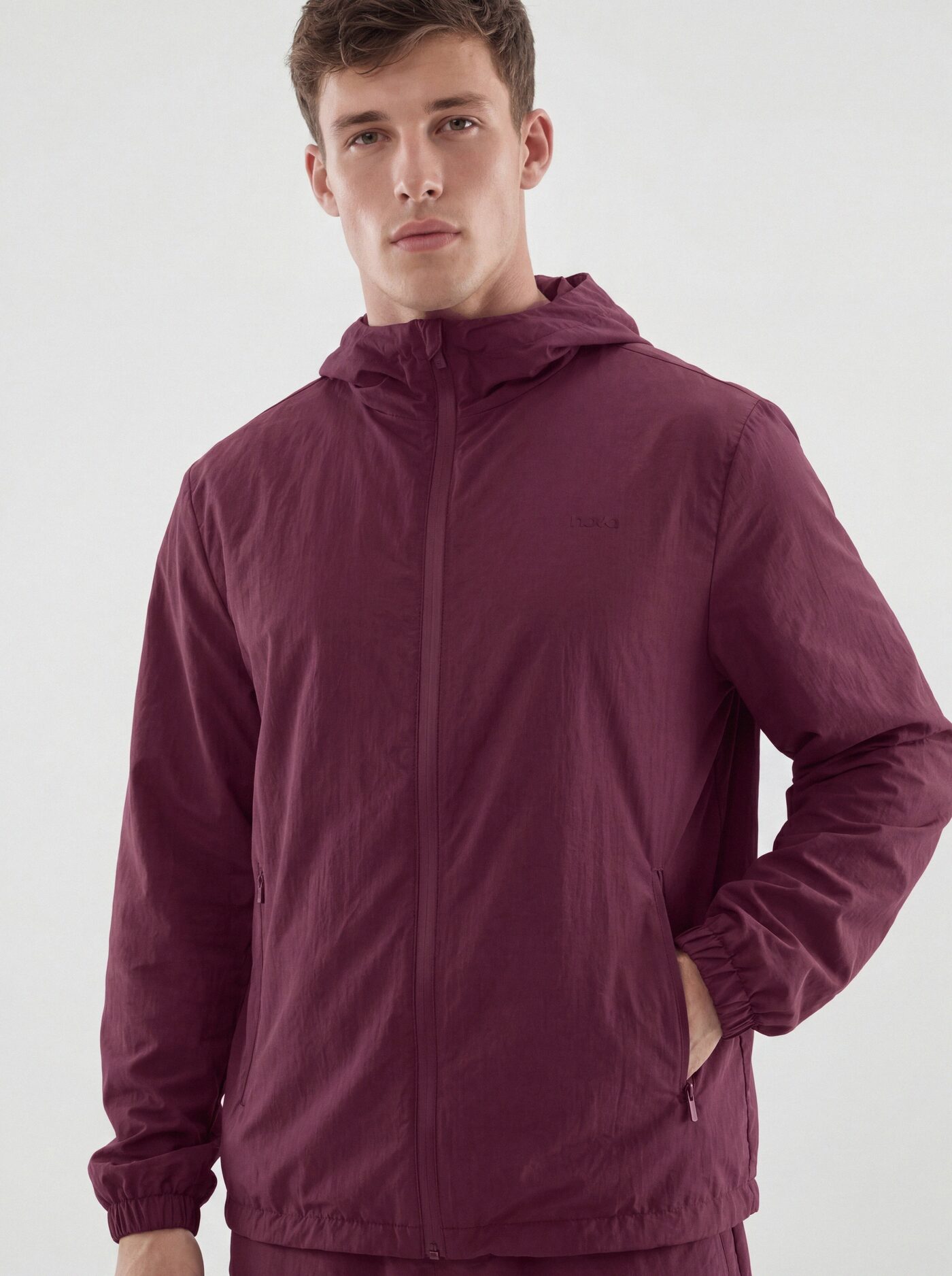 CoreNylon Hooded Full Zip Jacket - Merlot