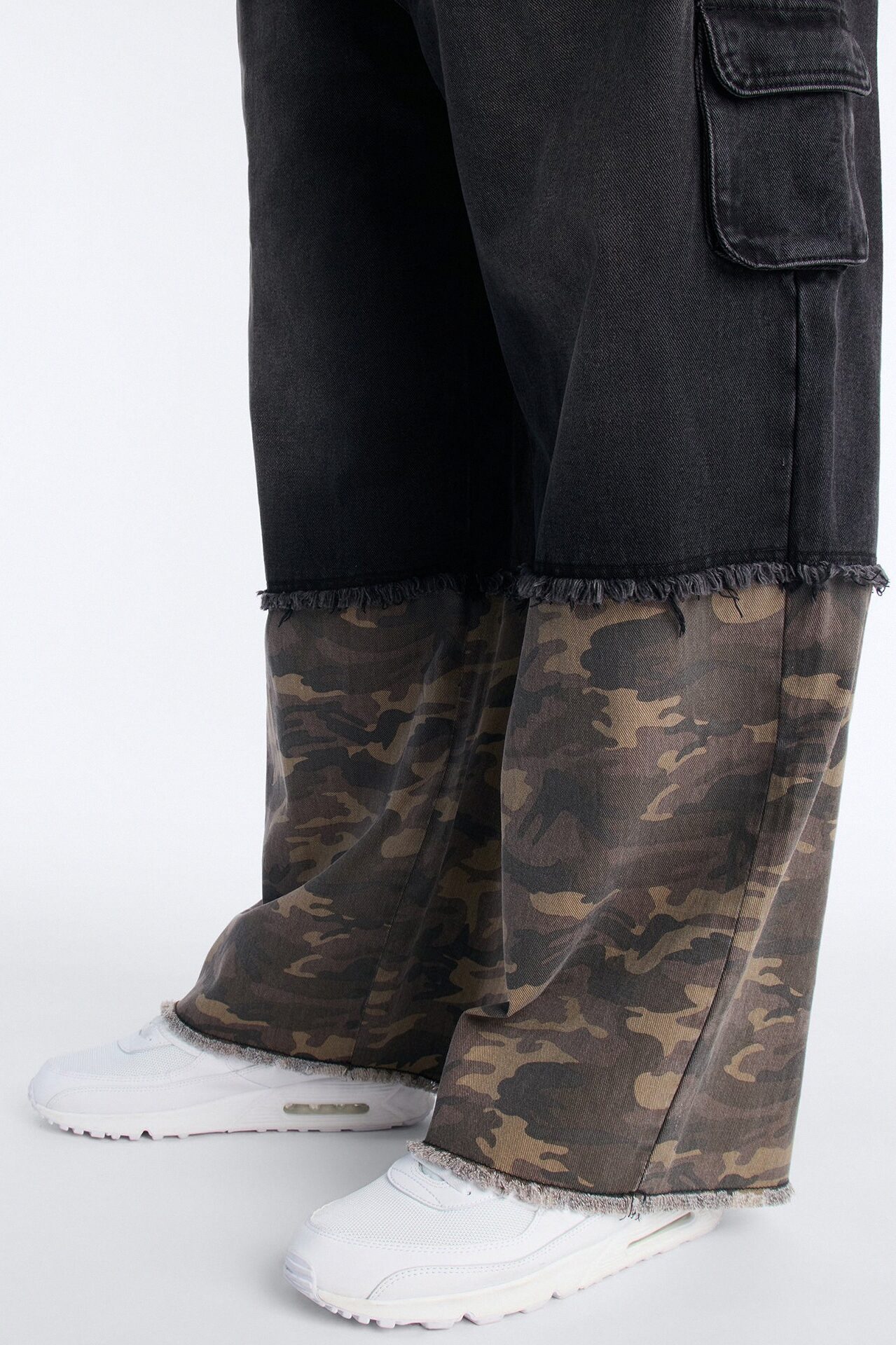 Baggy Safari Split Cargo Jean - Black Wash