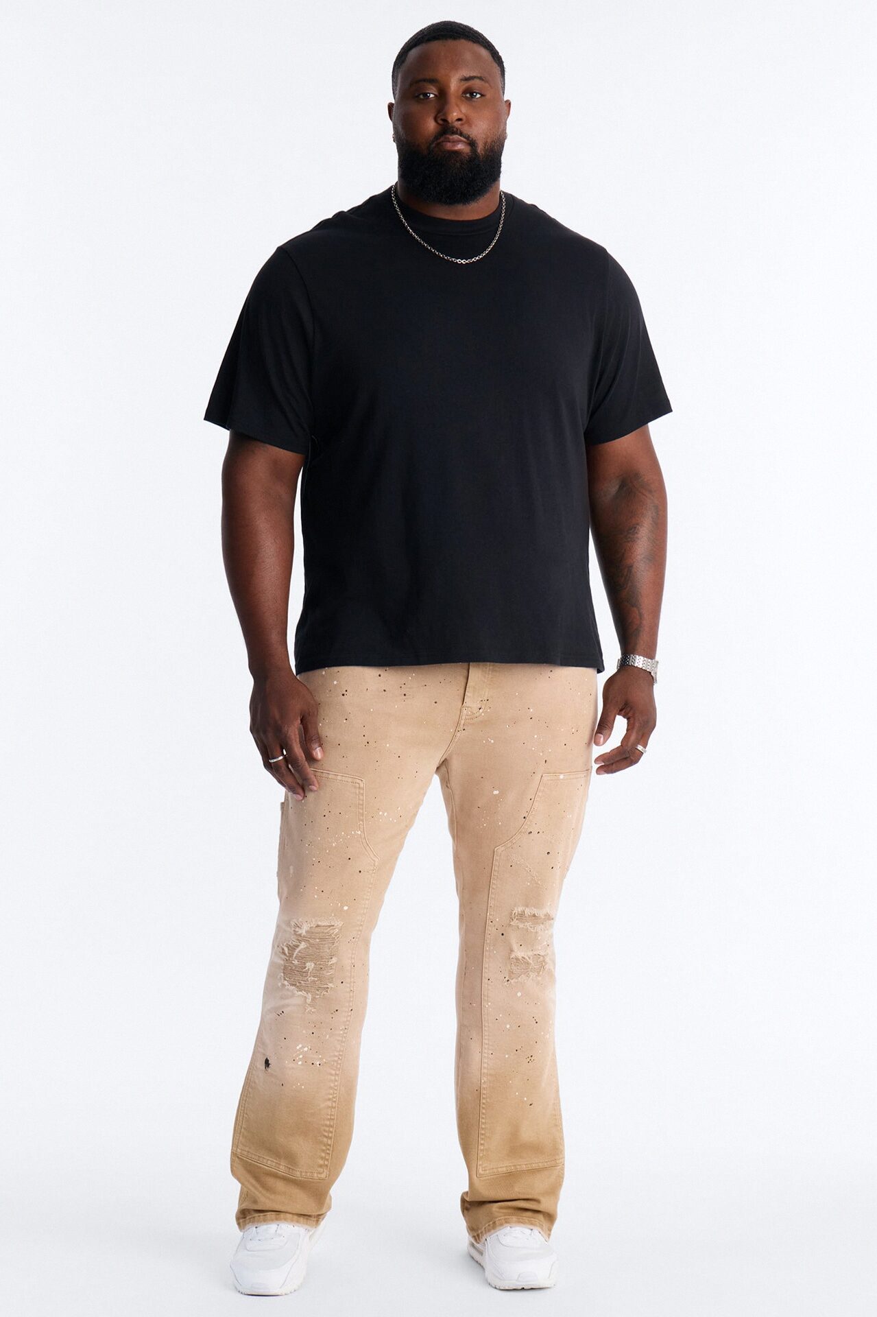 Stacked Skinny Flare Old Painters Carpenter Jean - Khaki