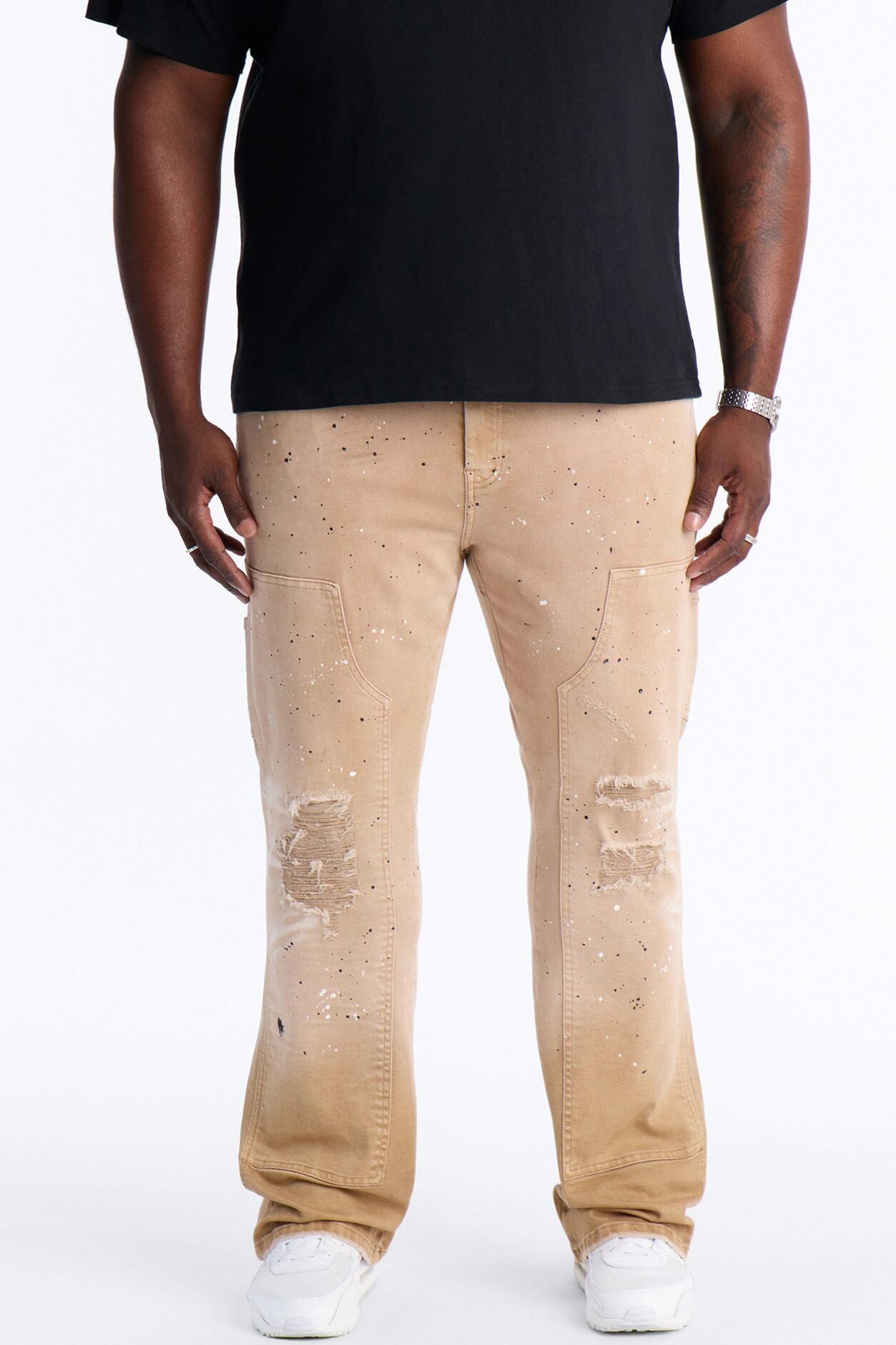 Stacked Skinny Flare Old Painters Carpenter Jean - Khaki
