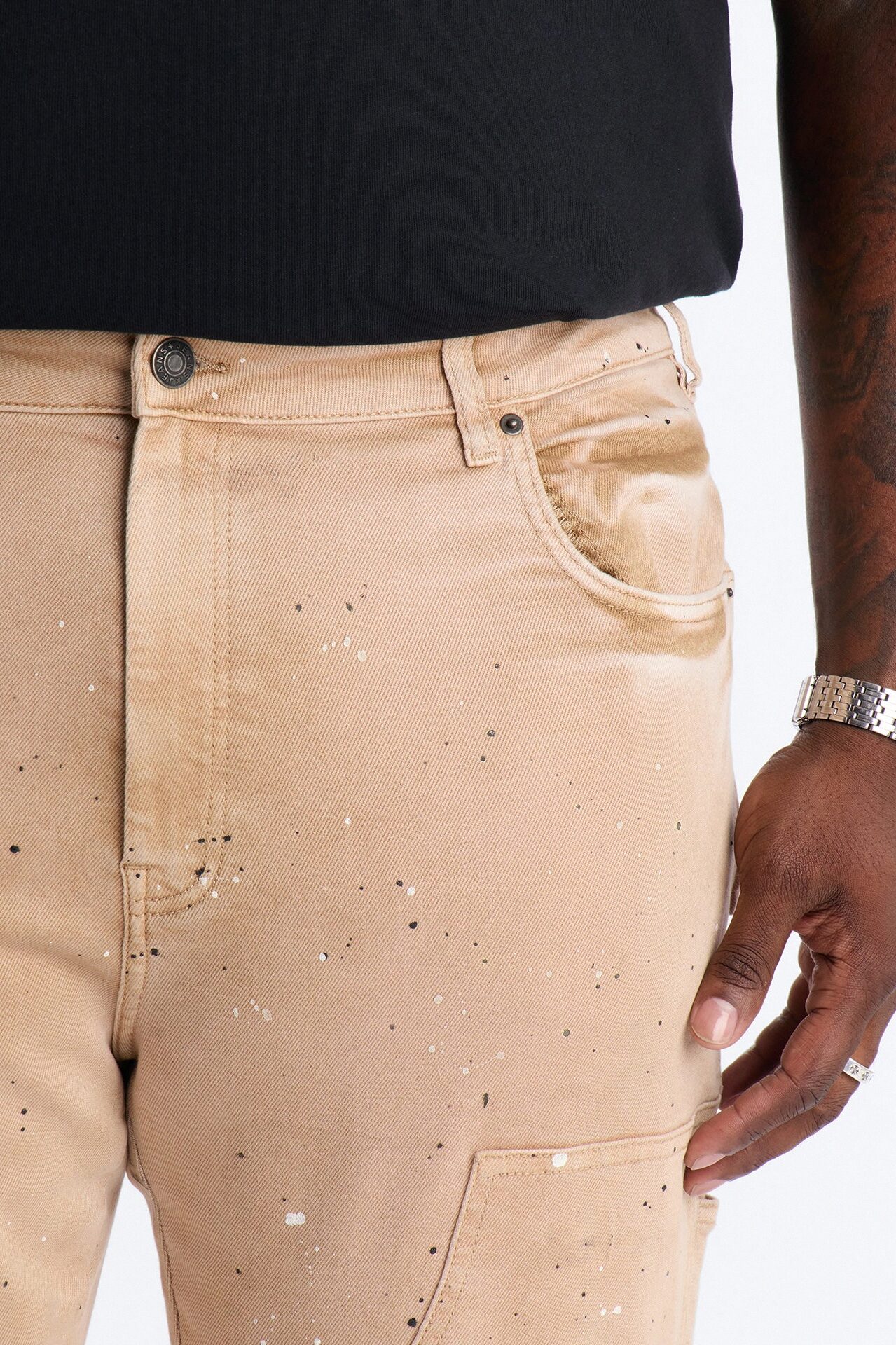 Stacked Skinny Flare Old Painters Carpenter Jean - Khaki