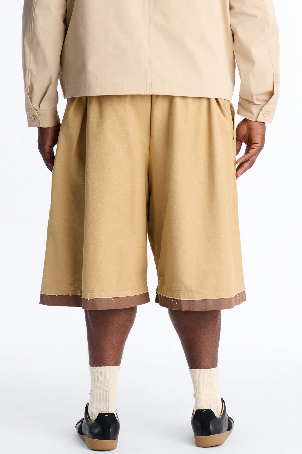 Baggy Pleated Milano Short - Tan