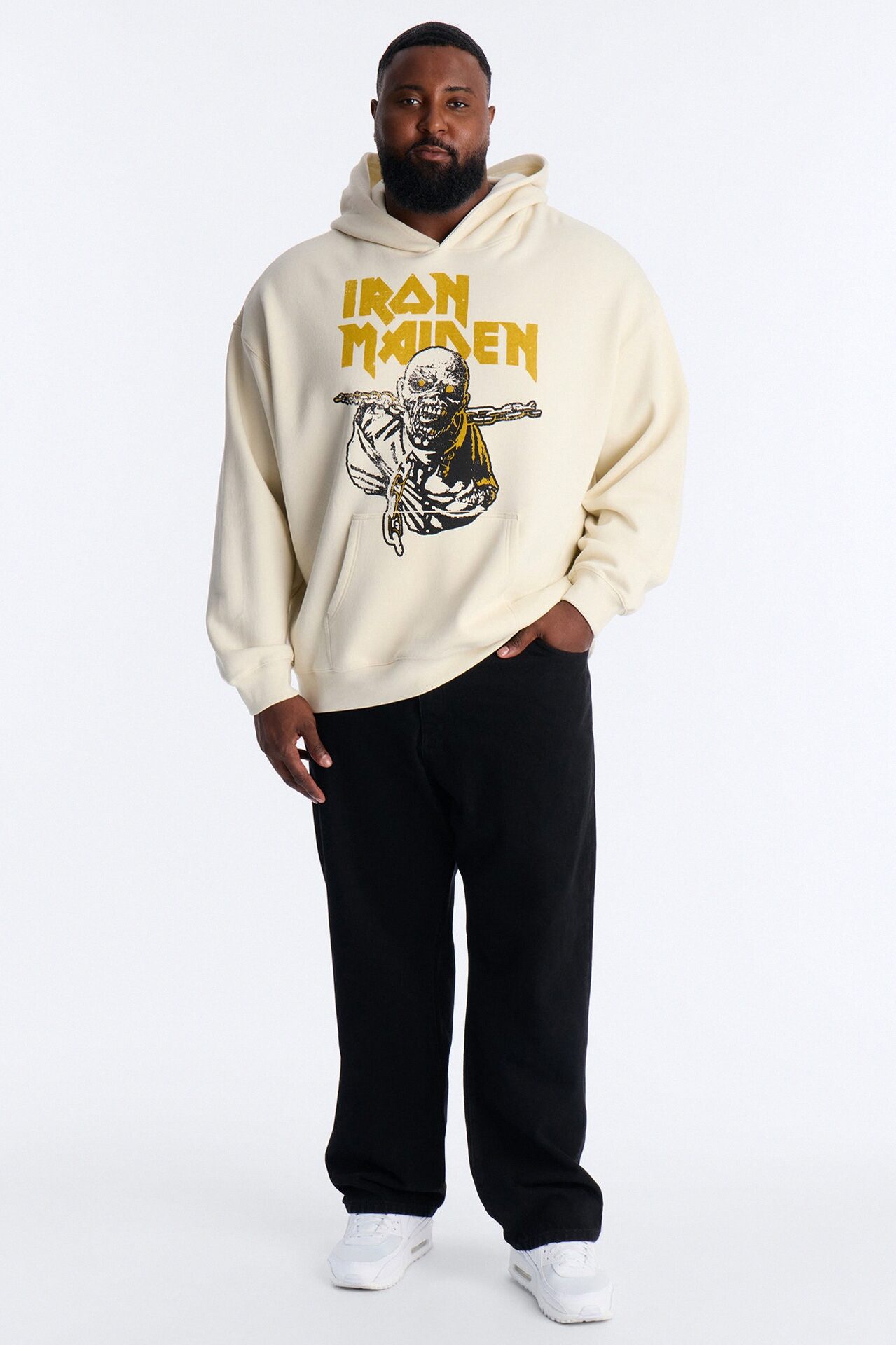 Iron Maiden World Peace Tour Vintage Hoodie - Cream