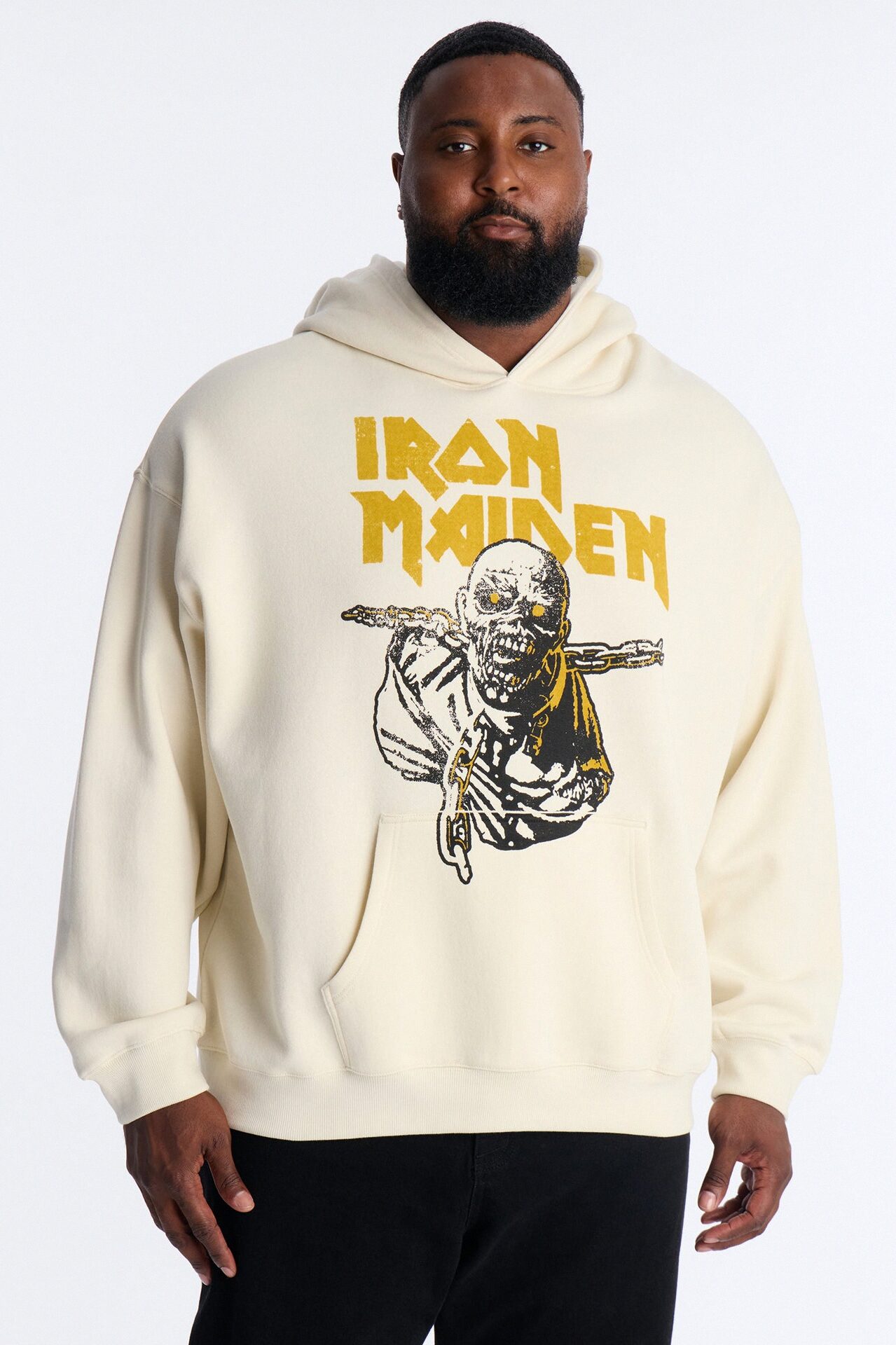 Iron Maiden World Peace Tour Vintage Hoodie - Cream