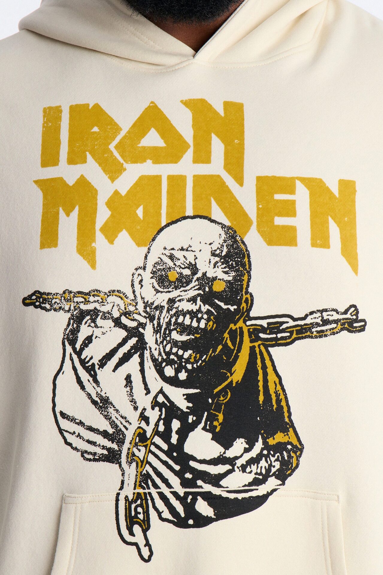 Iron Maiden World Peace Tour Vintage Hoodie - Cream