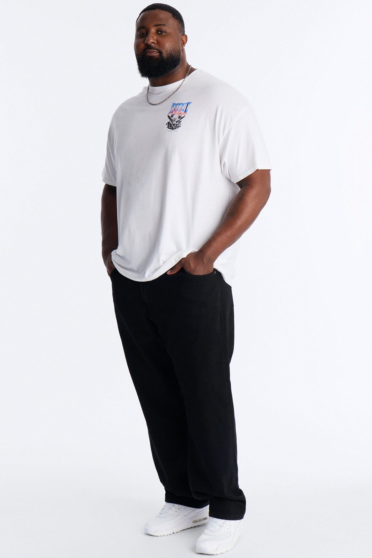 Detroit Michigan Angel Graphic Short Sleeve Tee - White