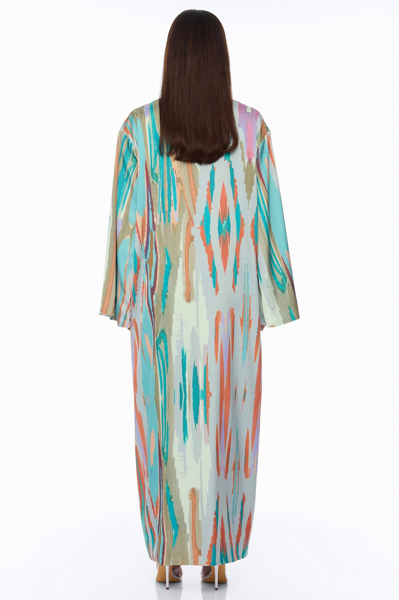 Daydreaming Satin Kimono Short Set - Turquoise/combo