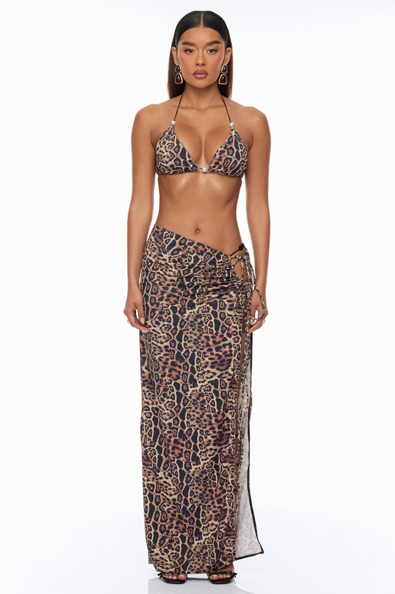 Quinn Pearl 3 Piece Bikini Set - Leopard